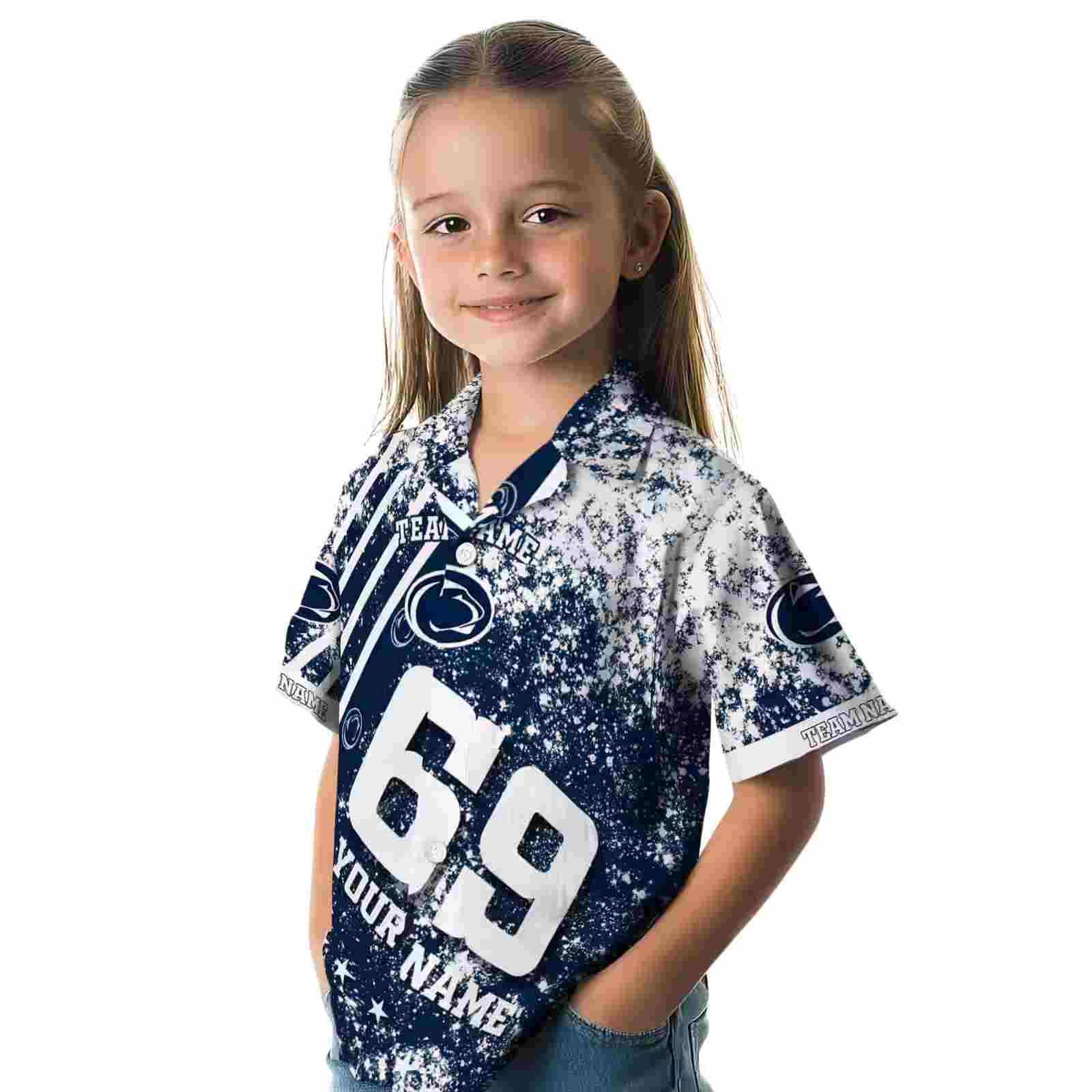 custom penn state nittany lions star stripes blue hawaiian shirt premium grade