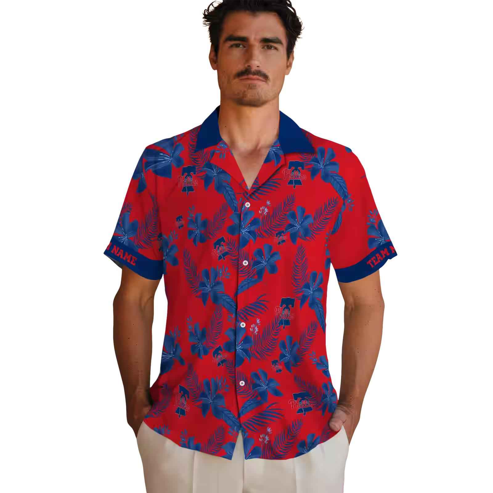 custom philadelphia phillies botanical print red hawaiian shirt fashion forward