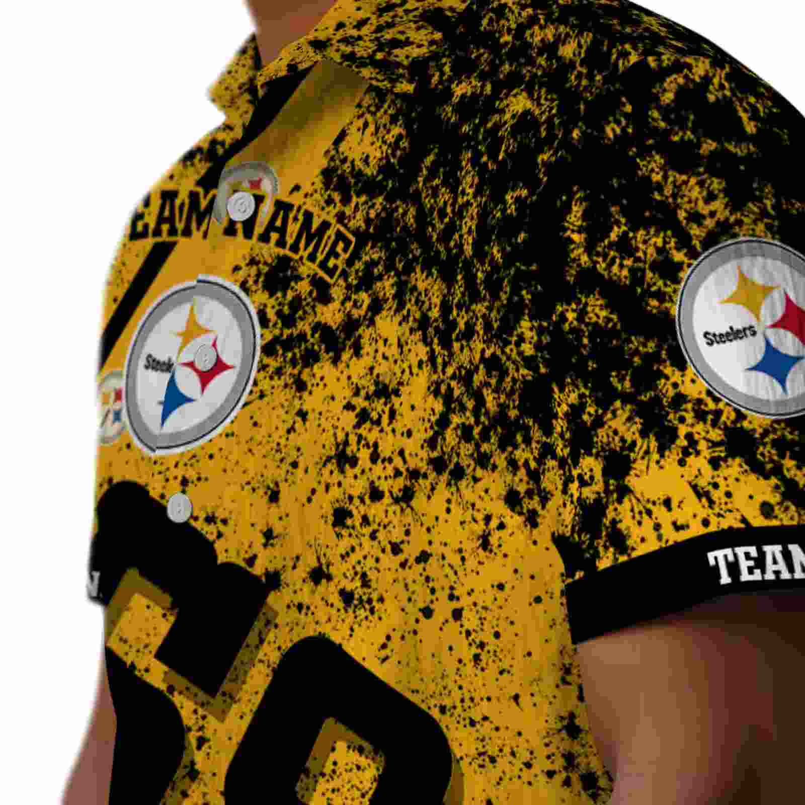 custom pittsburgh steelers star stripes gold hawaiian shirt trendy