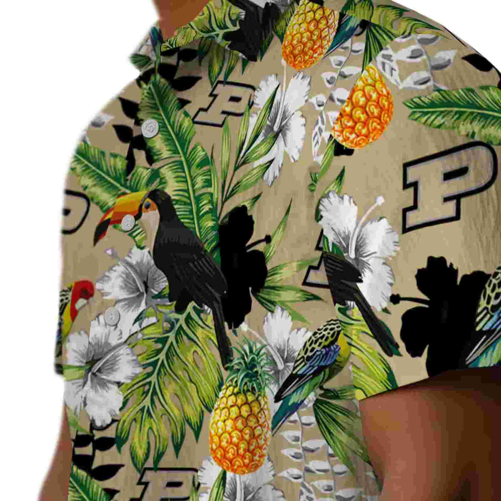 custom purdue boilermakers tropical toucan gold green hawaiian shirt trendy