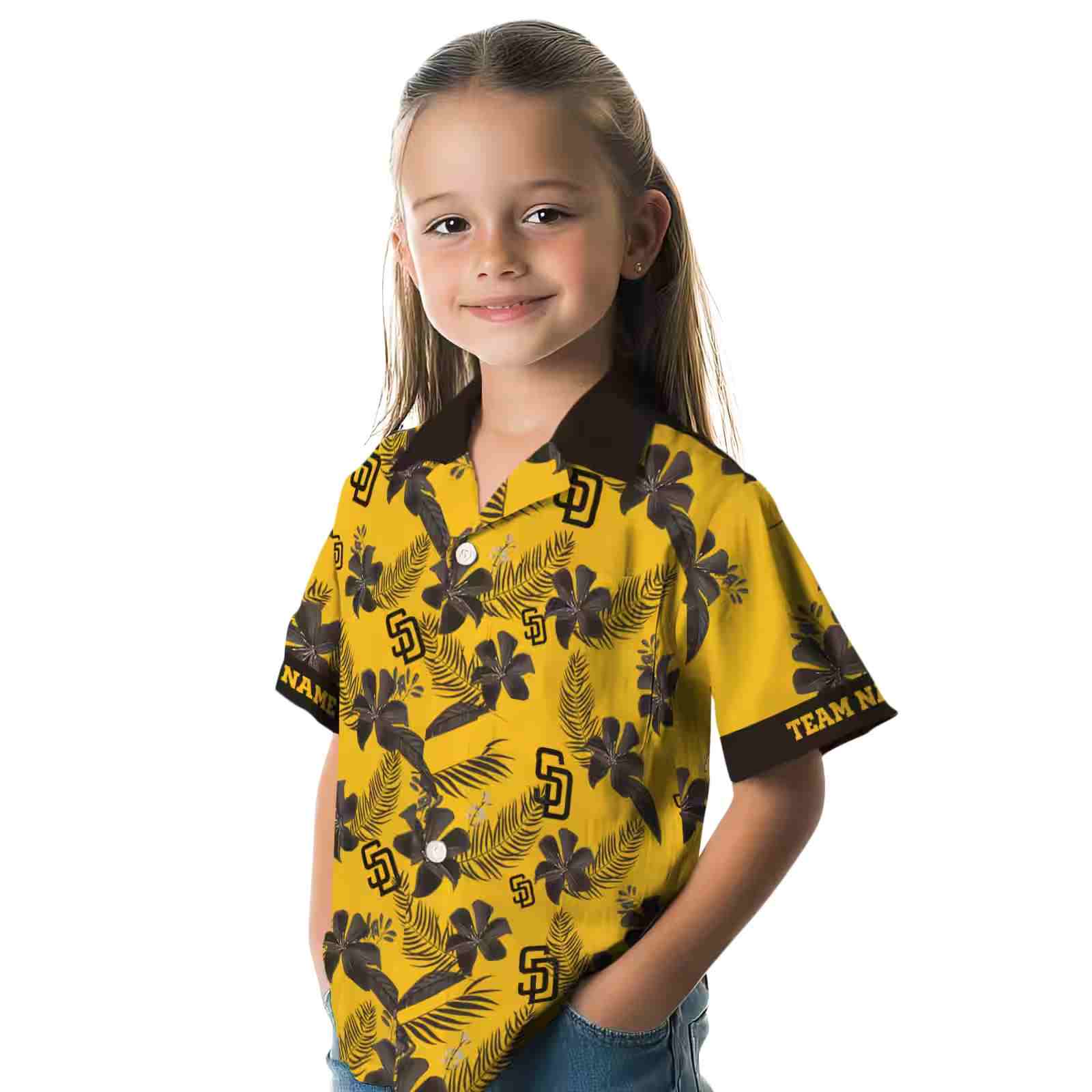 custom san diego padres botanical print gold hawaiian shirt premium grade