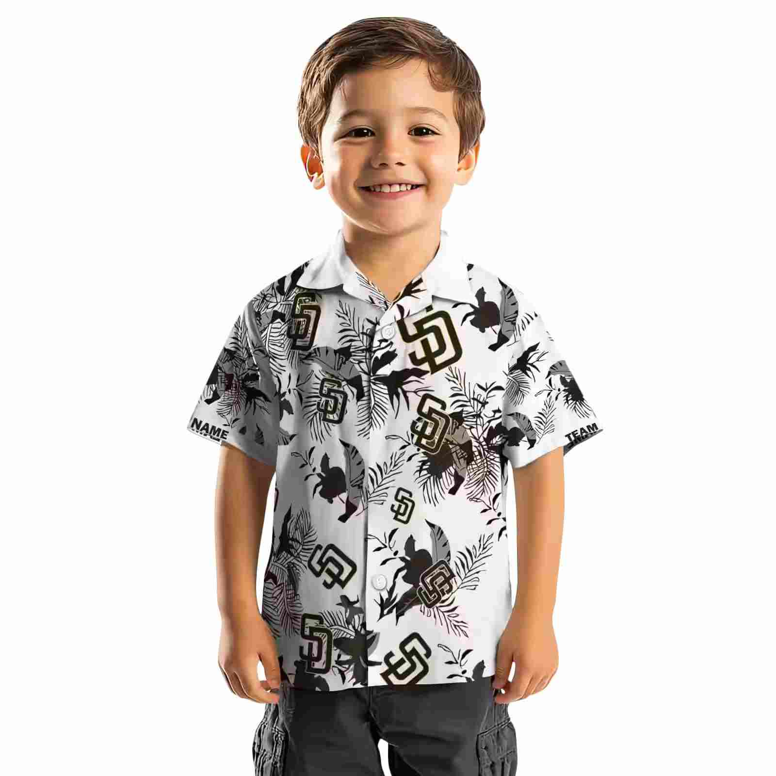 custom san diego padres botanical theme brown white hawaiian shirt top rated