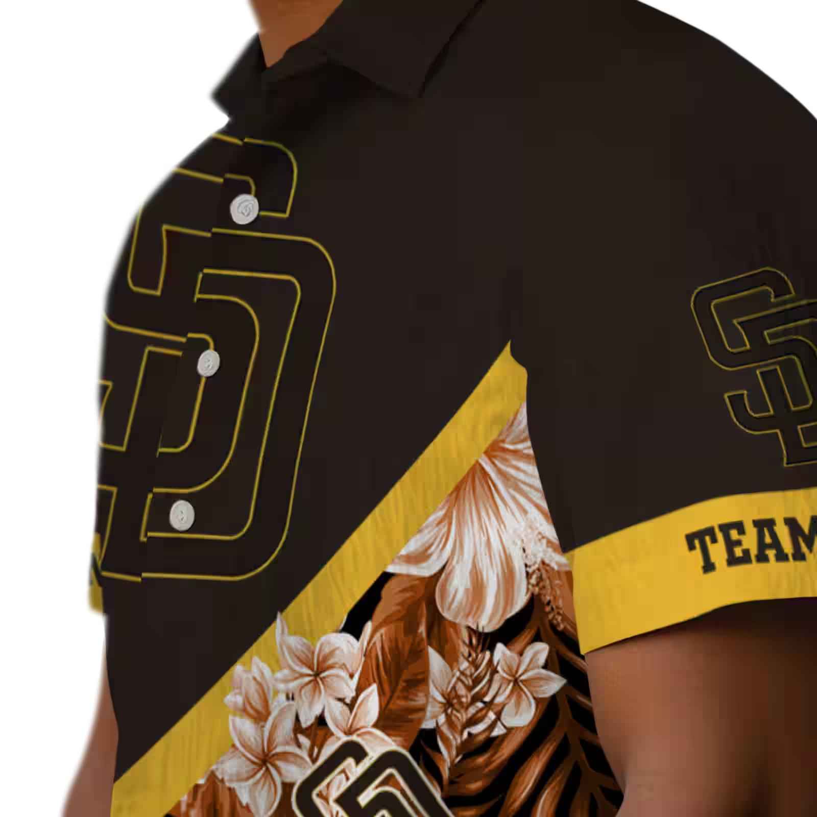 custom san diego padres floral chevron brown hawaiian shirt trendy