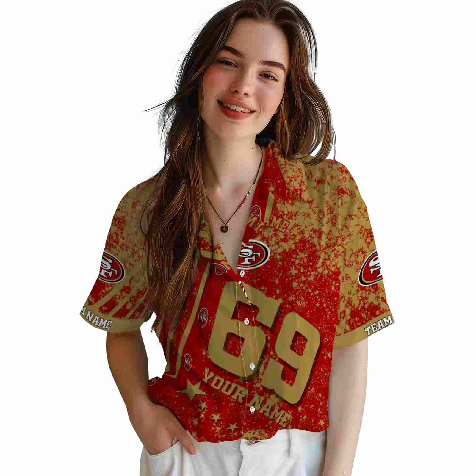 custom san francisco 49ers star stripes red hawaiian shirt latest model