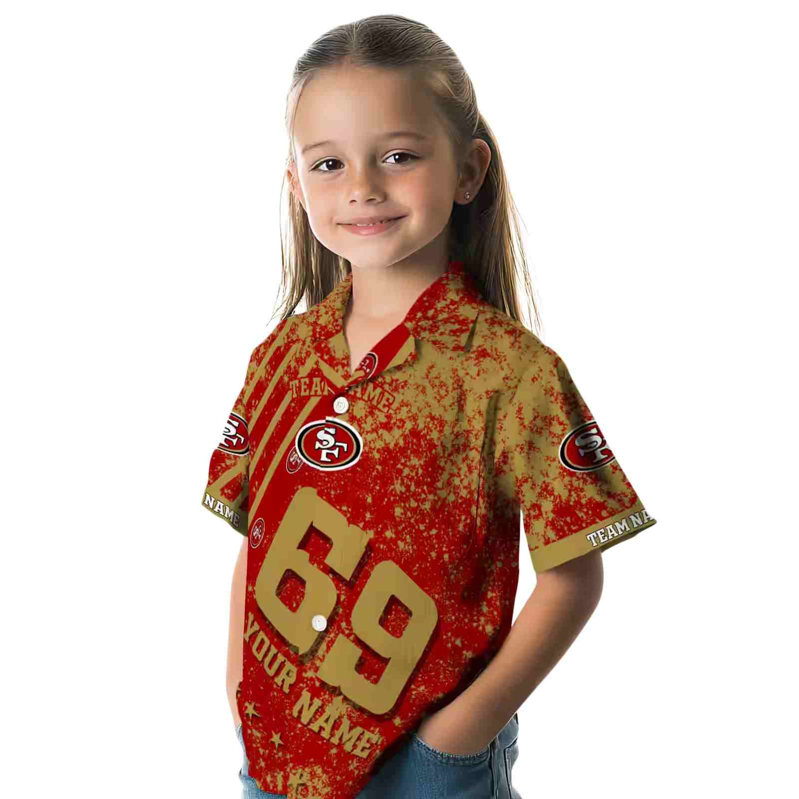 custom san francisco 49ers star stripes red hawaiian shirt premium grade