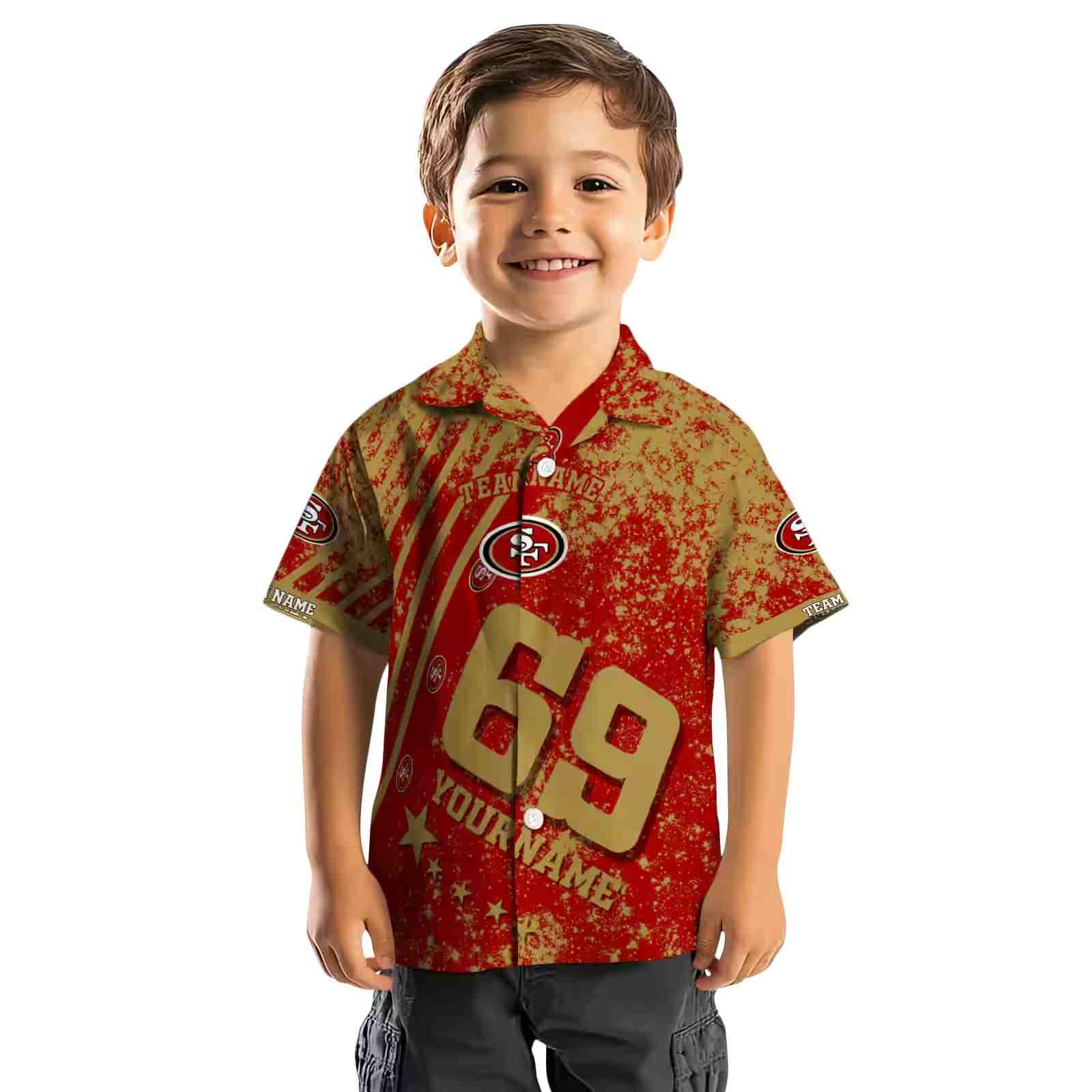 custom san francisco 49ers star stripes red hawaiian shirt top rated