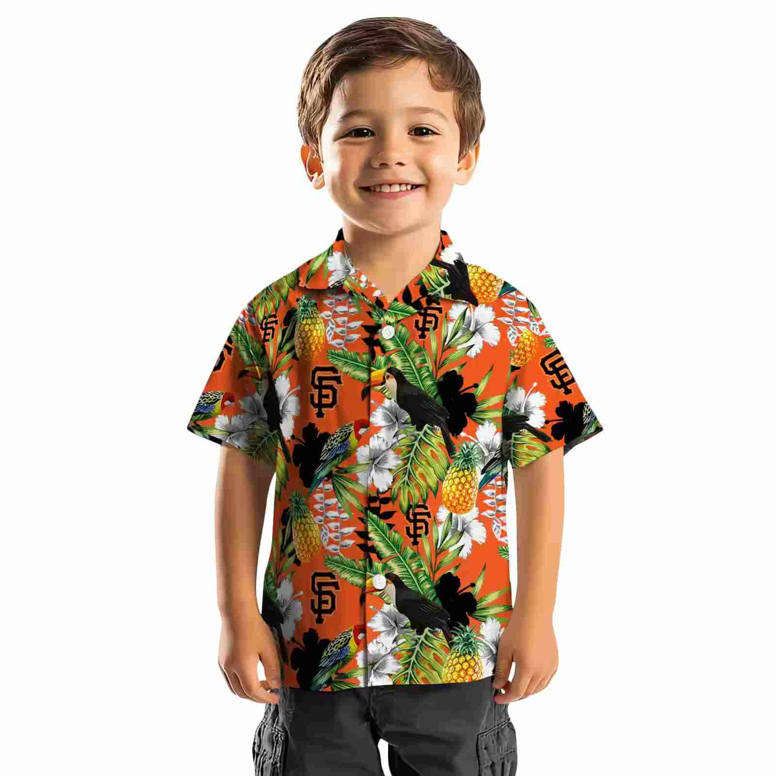 custom san francisco giants tropical toucan orange green hawaiian shirt top rated