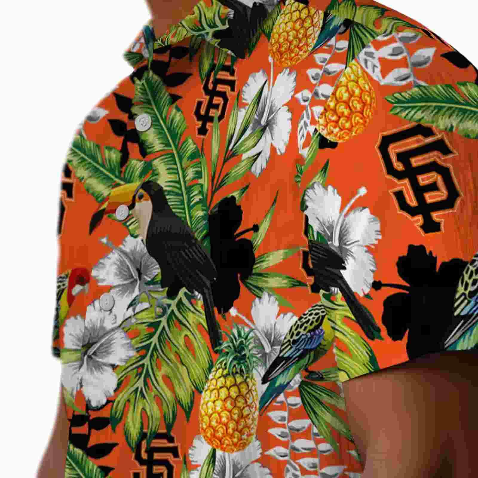 custom san francisco giants tropical toucan orange green hawaiian shirt trendy