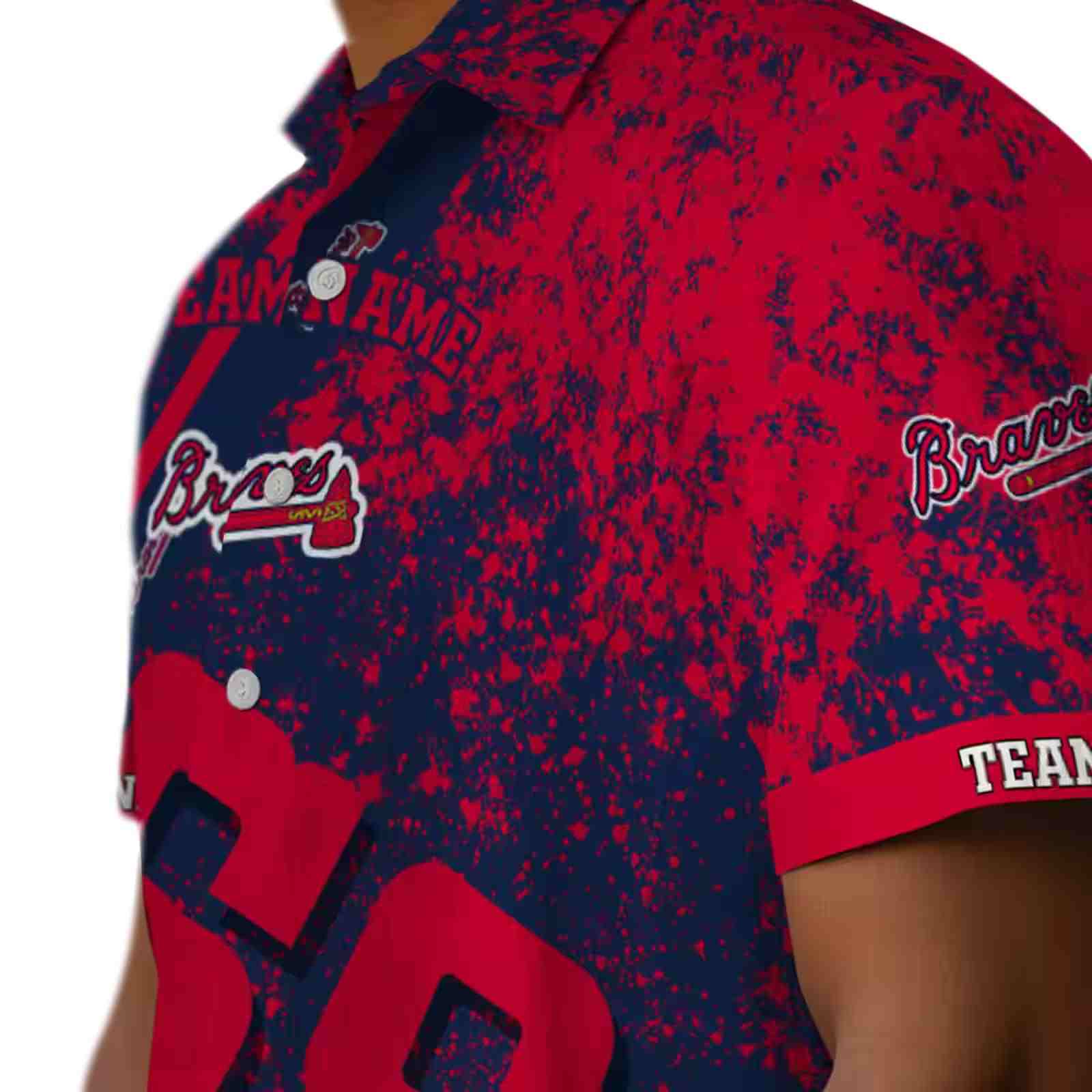 customized atlanta braves star stripes navy hawaiian shirt trendy