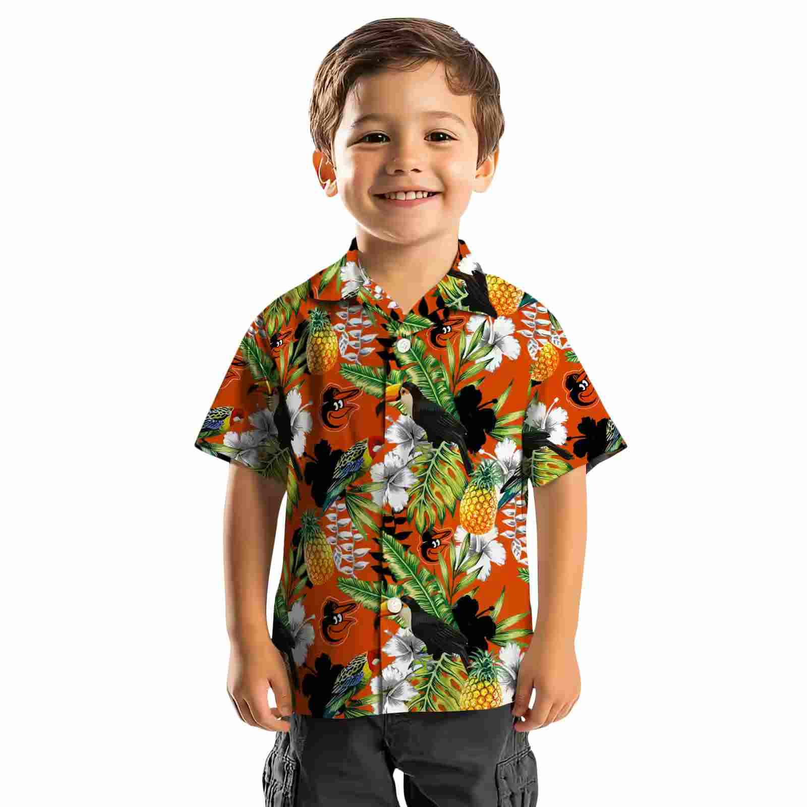 customized baltimore orioles tropical toucan orange green hawaiian shirt top rated