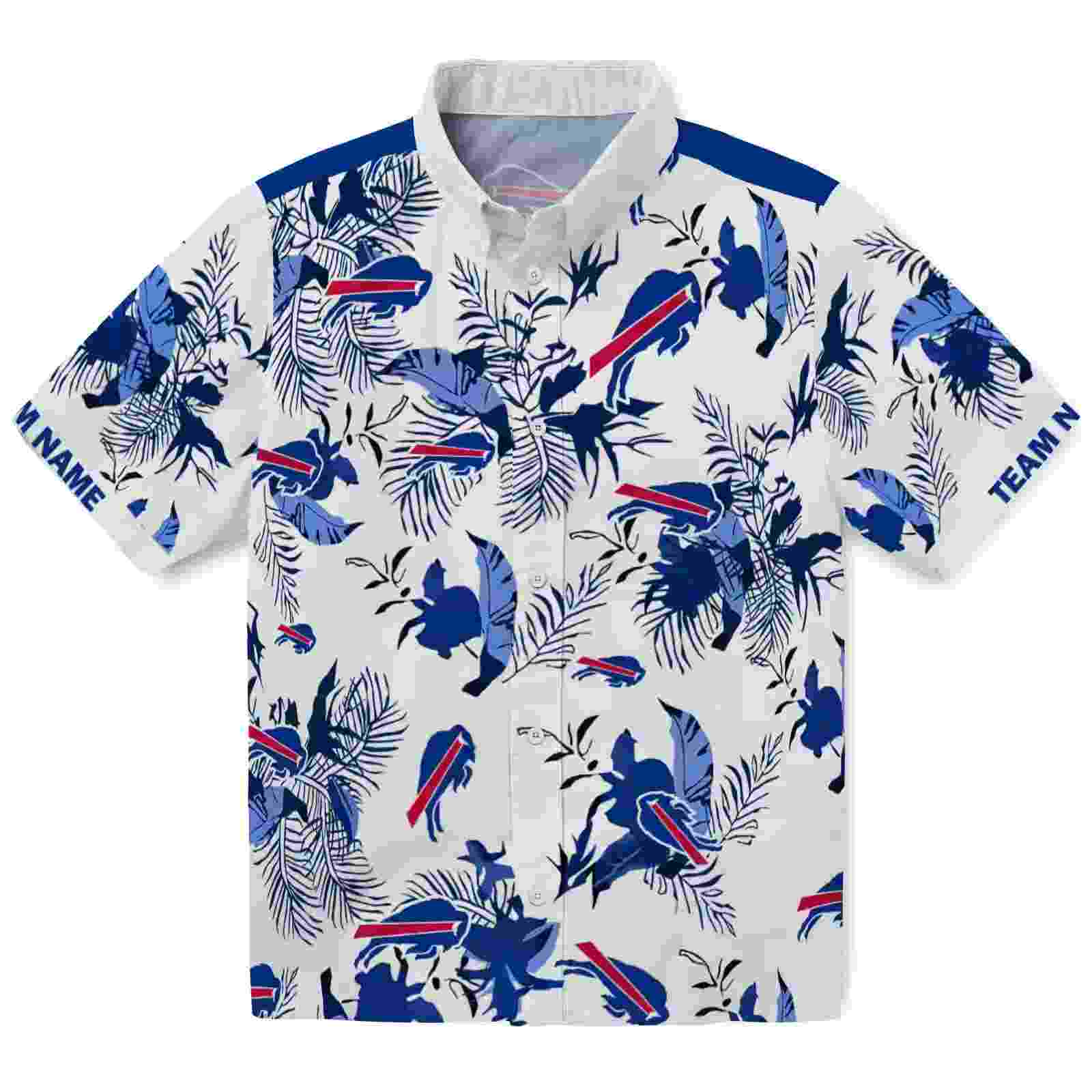 Customized Buffalo Bills Botanical Theme Blue White Hawaiian Shirt