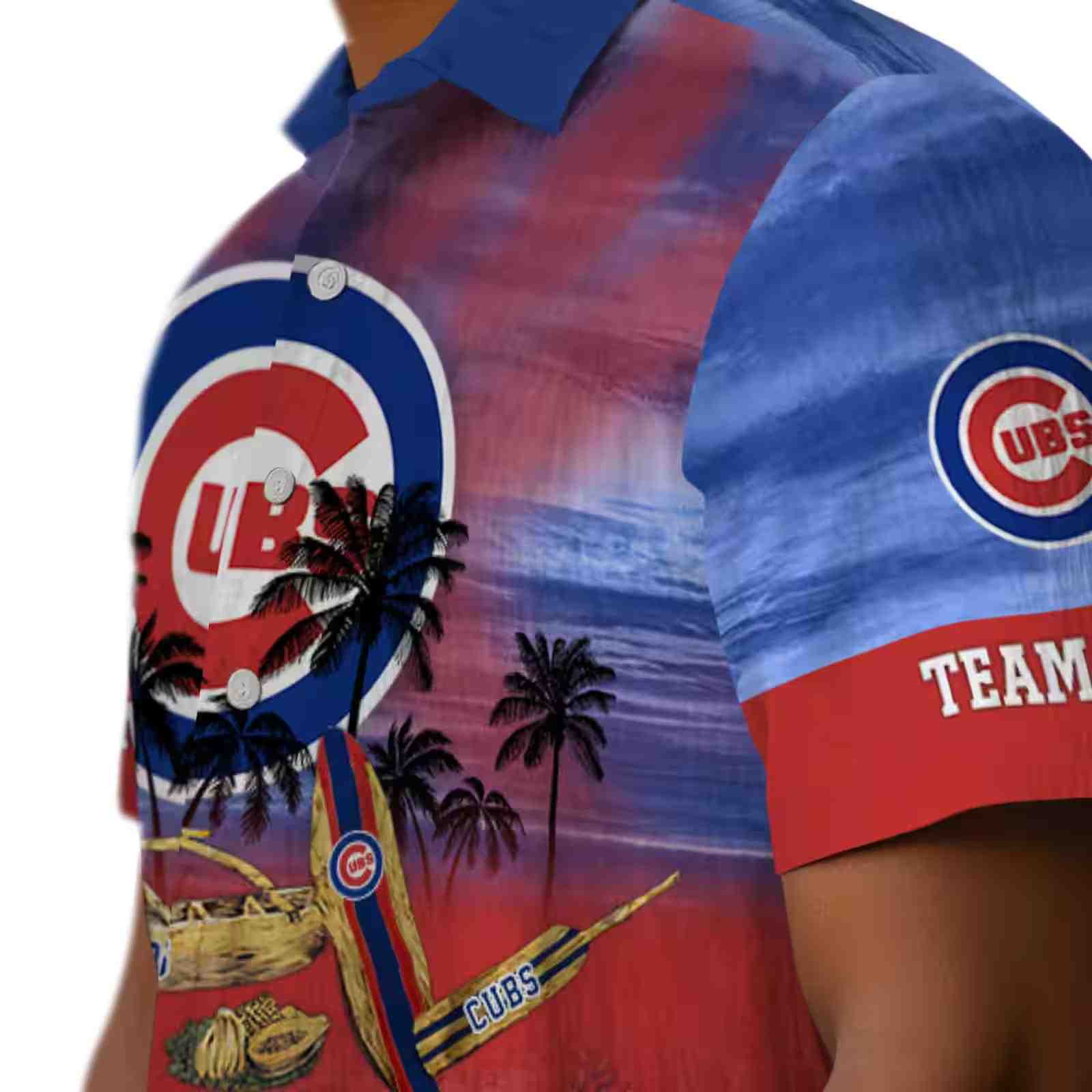 customized chicago cubs tropical canoe blue hawaiian shirt trendy