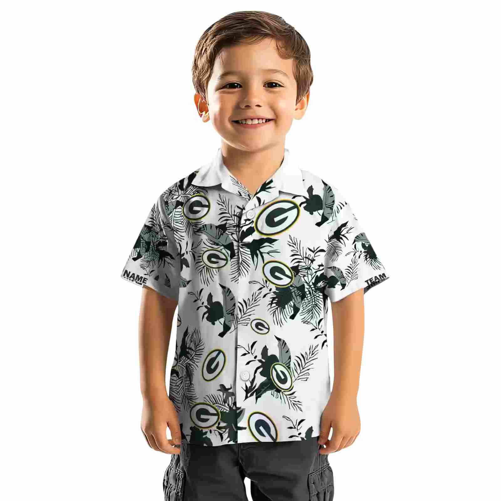 customized green bay packers botanical theme green white hawaiian shirt top rated