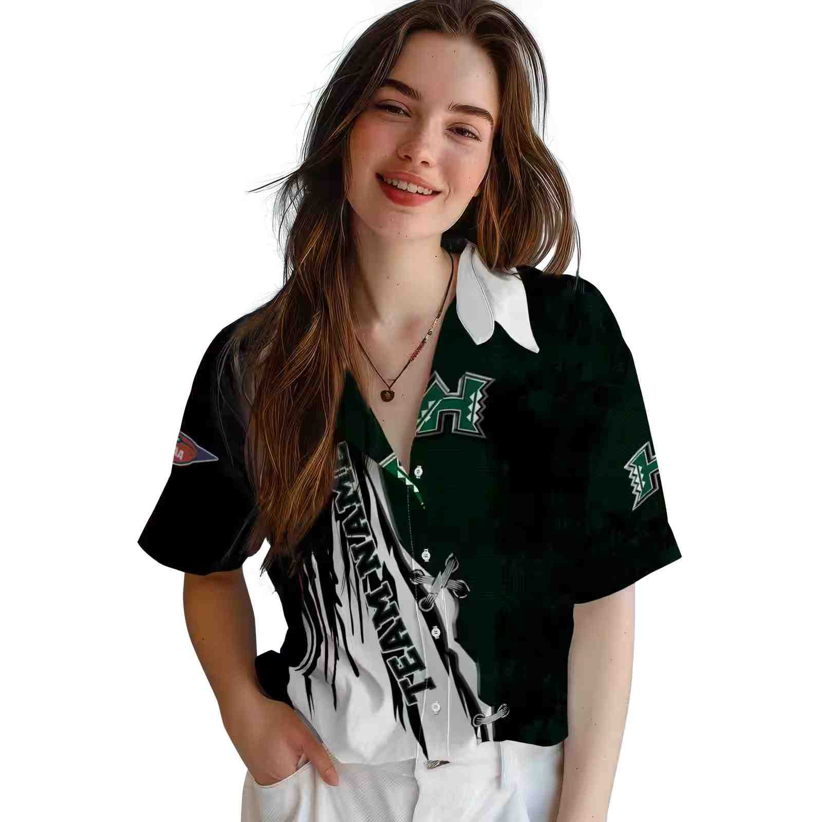 customized hawaii rainbow warriors edgy streaks green white hawaiian shirt latest model