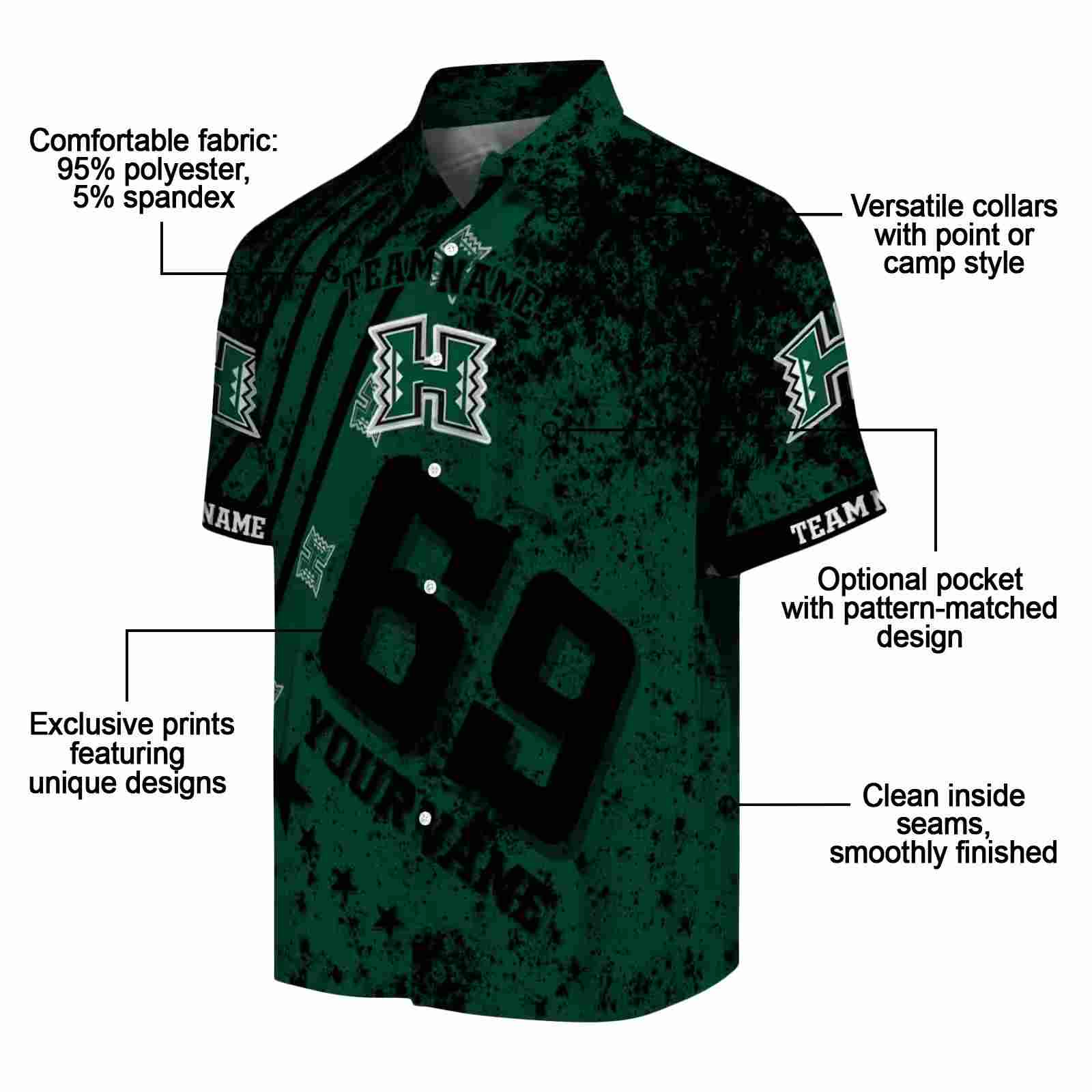 customized hawaii rainbow warriors star stripes green hawaiian shirt new arrival