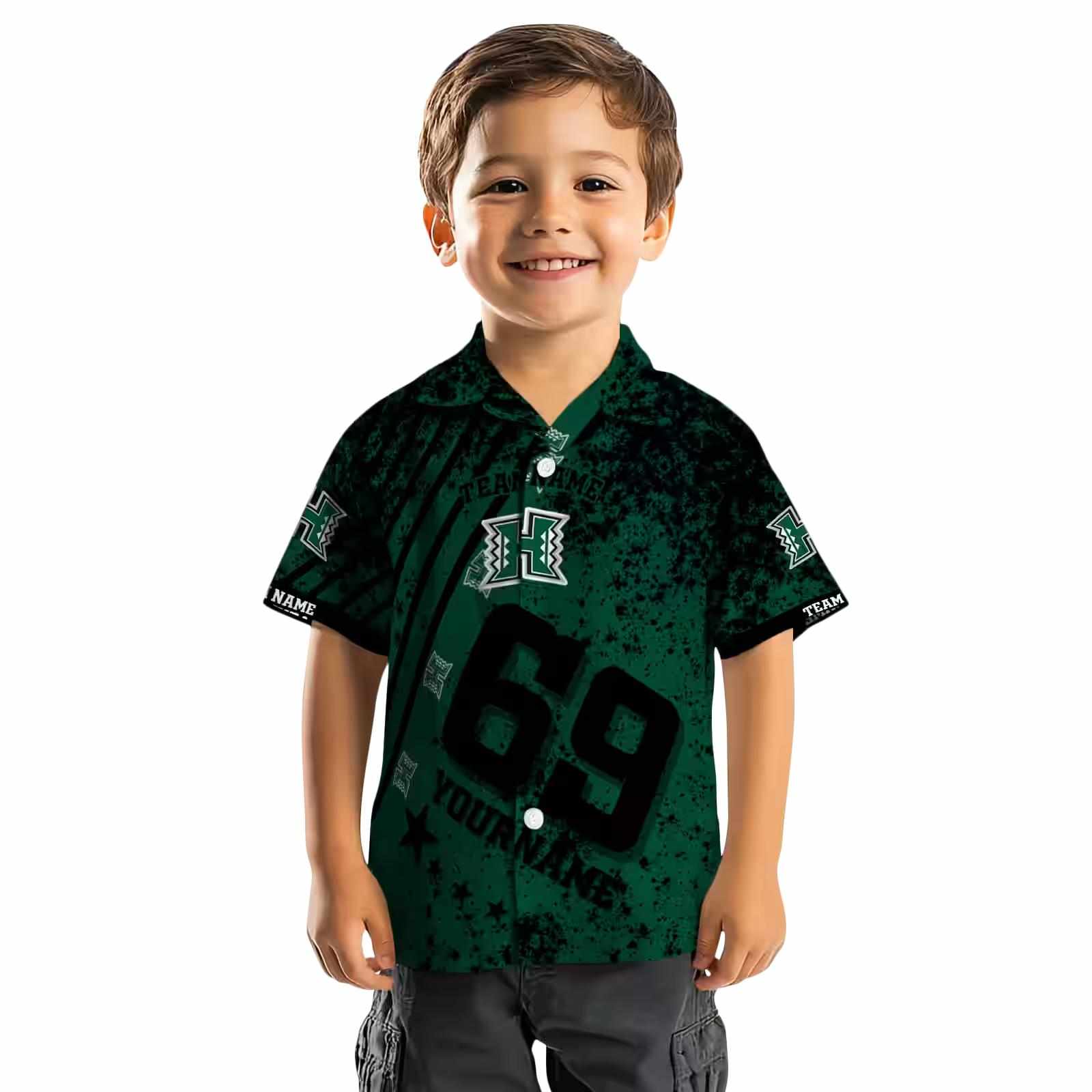 customized hawaii rainbow warriors star stripes green hawaiian shirt top rated