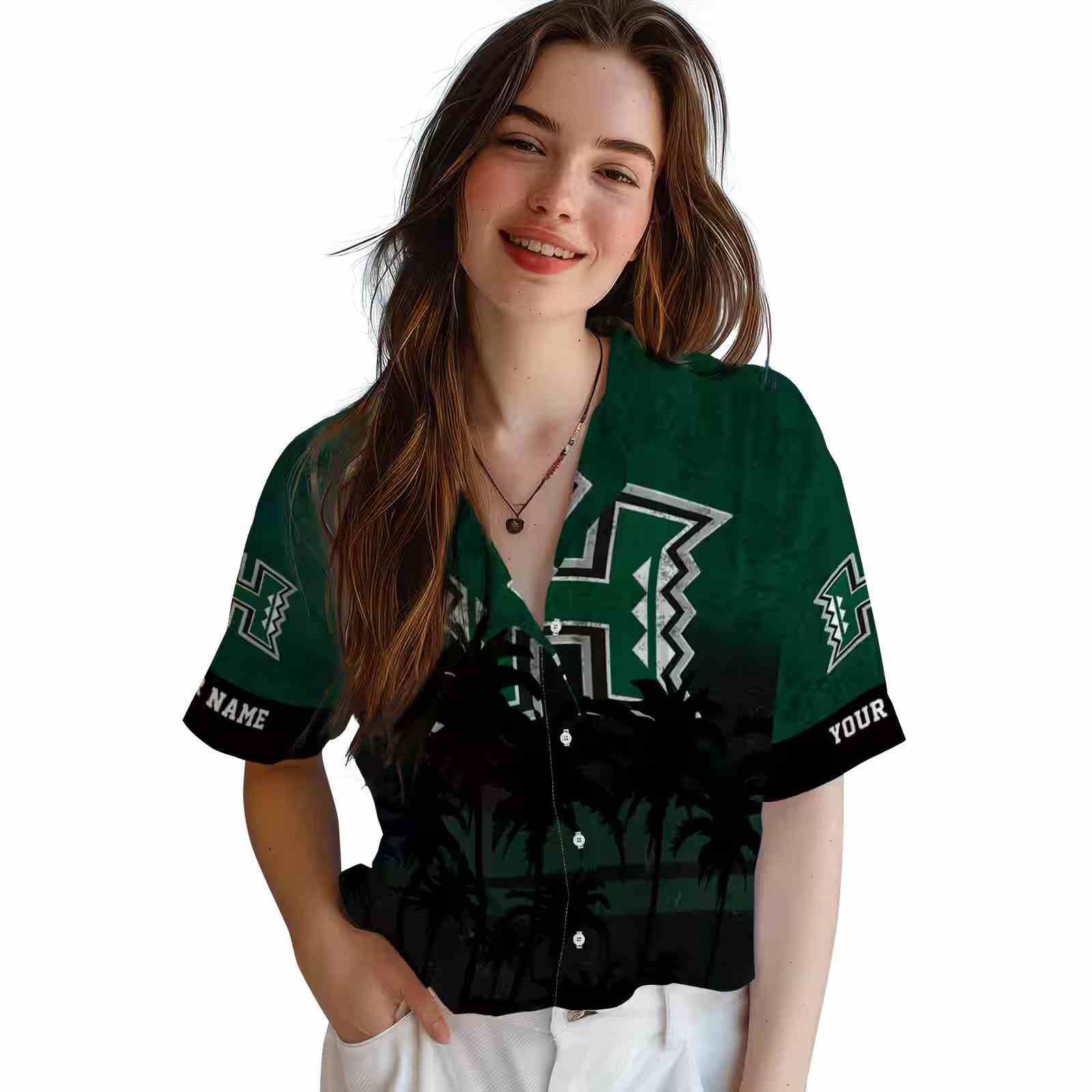 customized hawaii rainbow warriors sunset pattern green black hawaiian shirt latest model