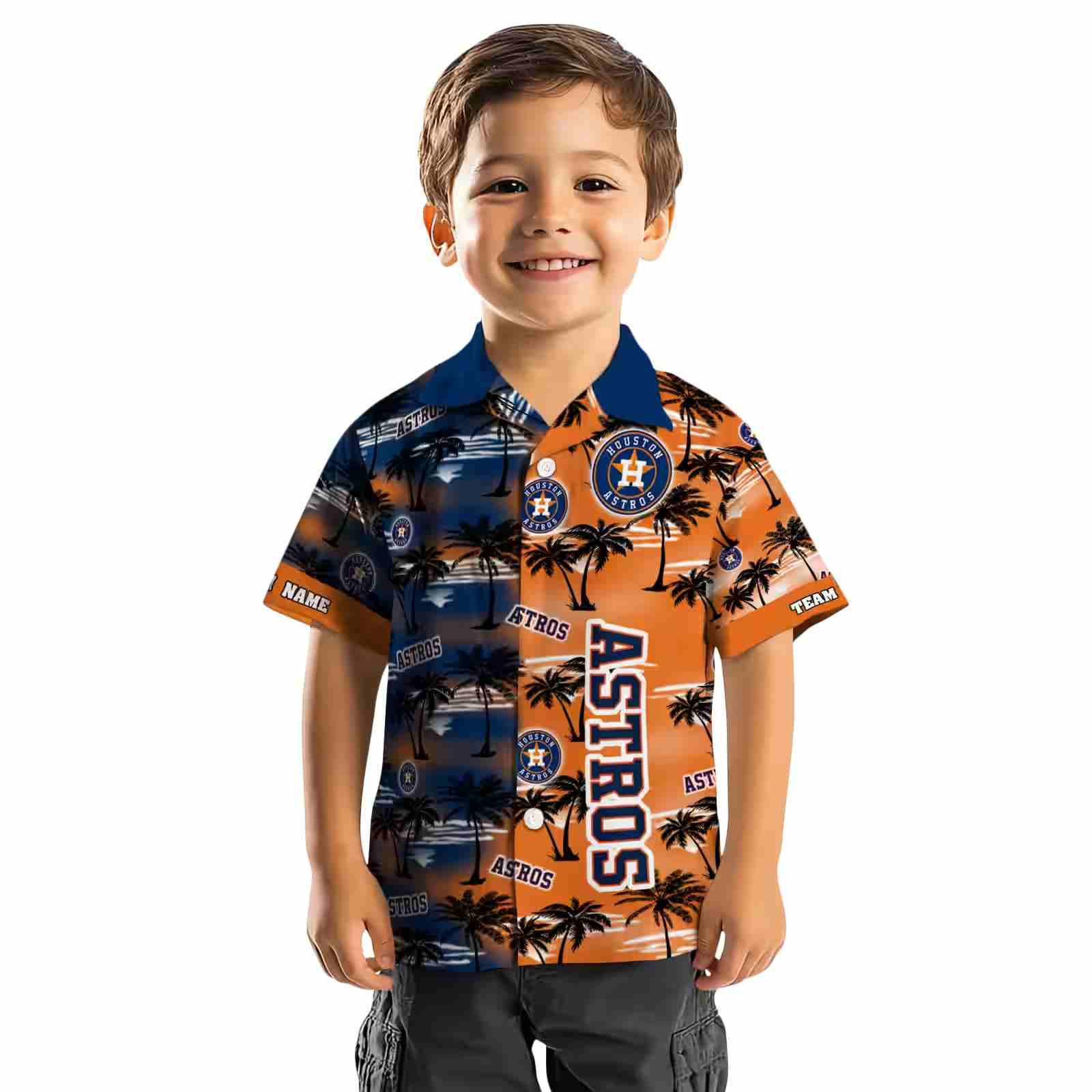 customized houston astros palm silhouettes blue hawaiian shirt top rated