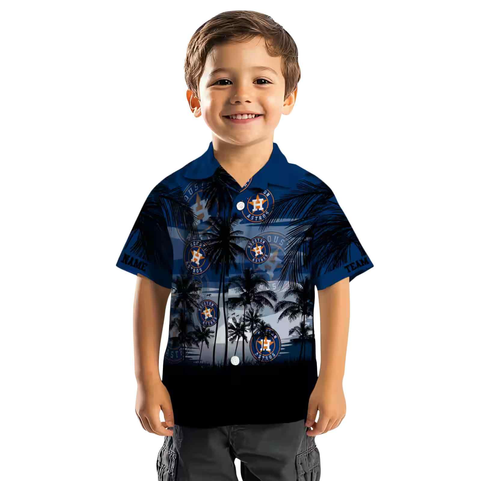 customized houston astros sunset scene blue black hawaiian shirt top rated