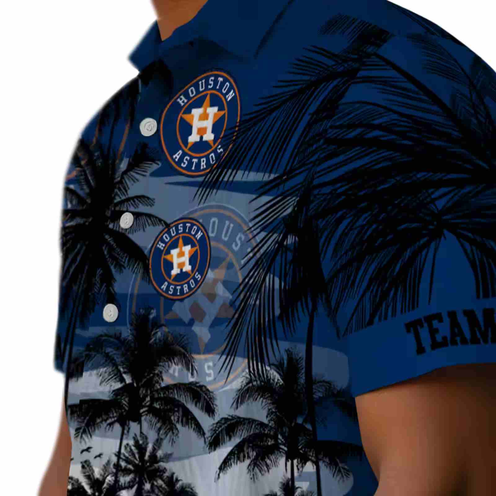 customized houston astros sunset scene blue black hawaiian shirt trendy