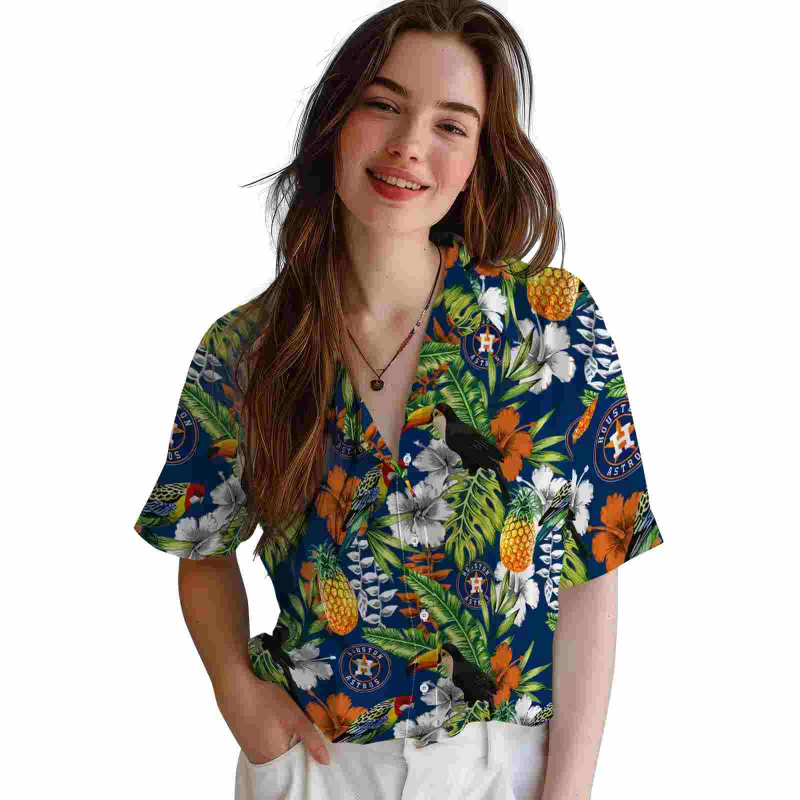 customized houston astros tropical toucan blue green hawaiian shirt latest model