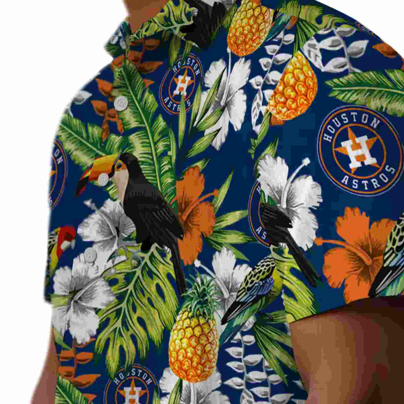 customized houston astros tropical toucan blue green hawaiian shirt trendy