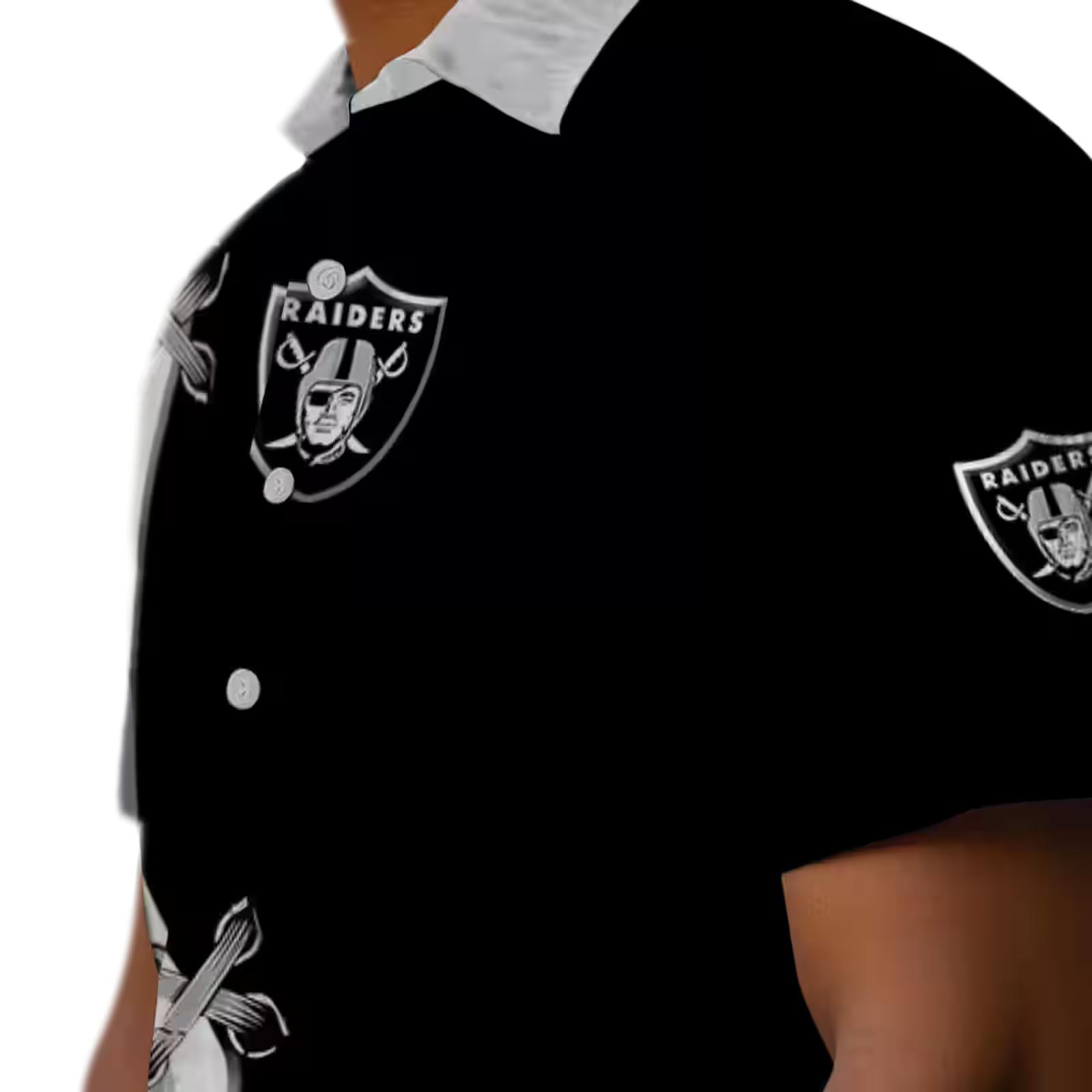 customized las vegas raiders edgy streaks black white hawaiian shirt trendy