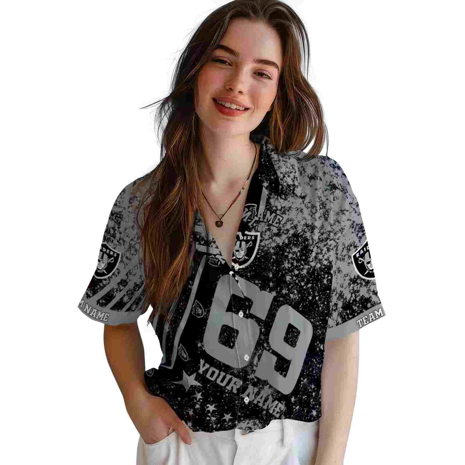 customized las vegas raiders star stripes black hawaiian shirt latest model