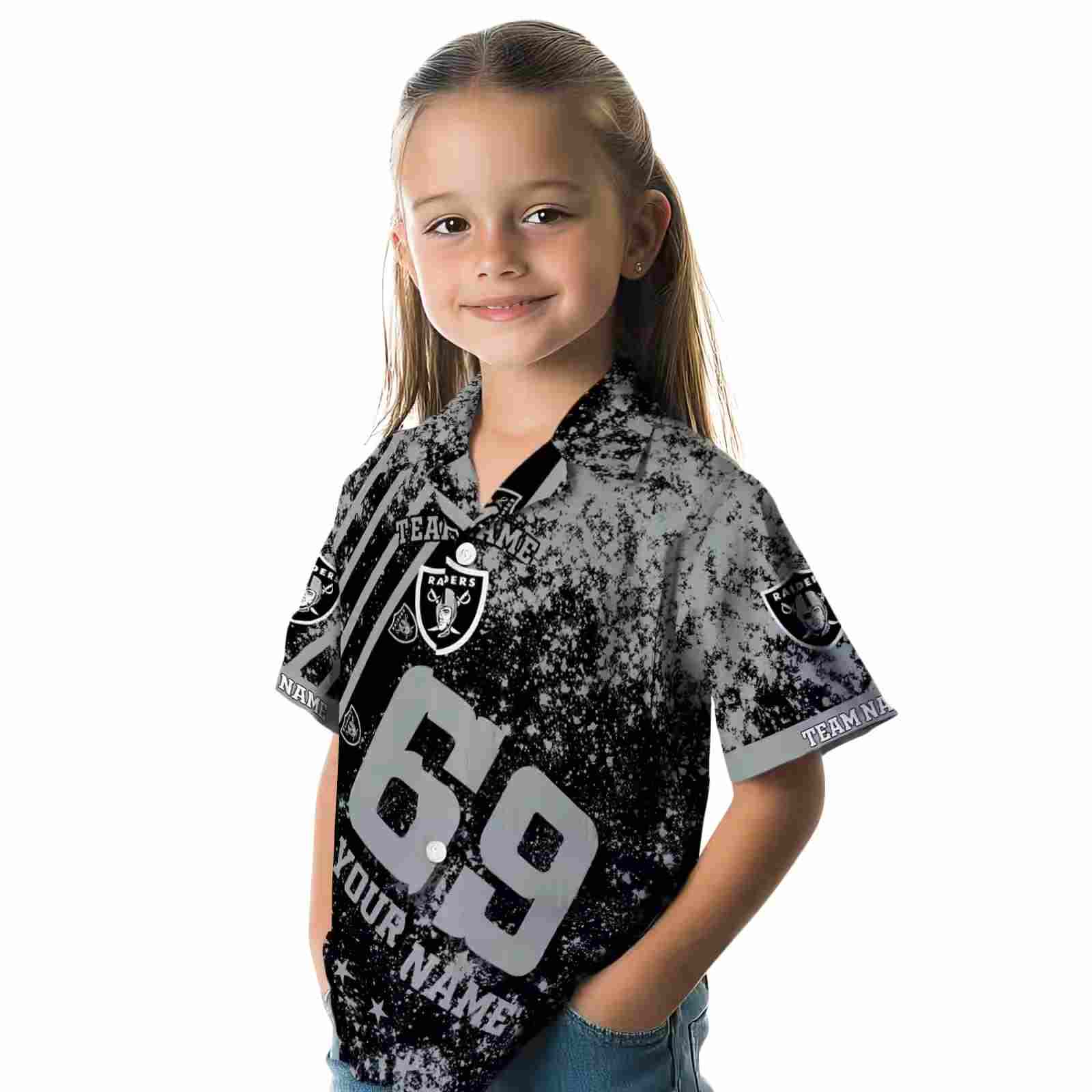 customized las vegas raiders star stripes black hawaiian shirt premium grade