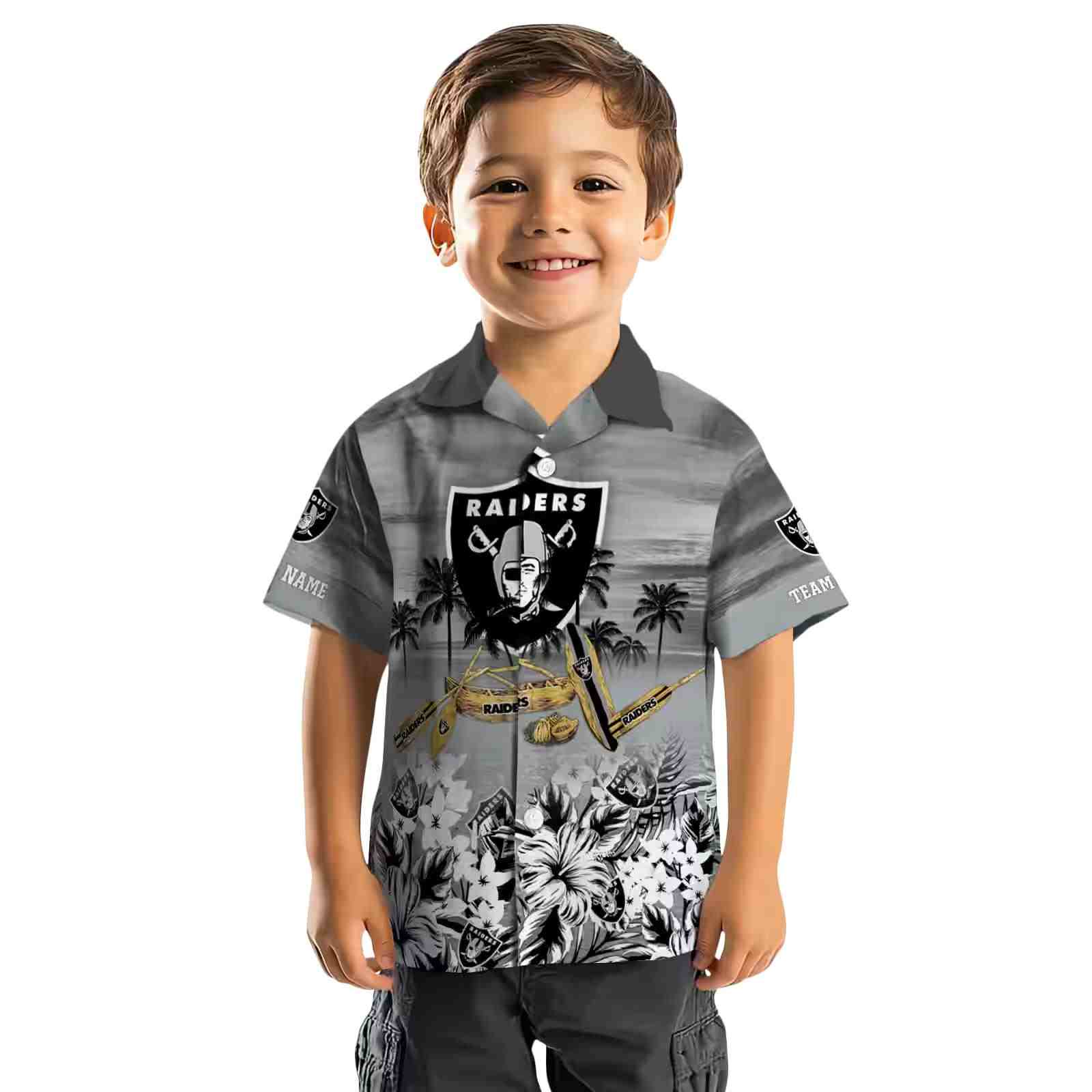 customized las vegas raiders tropical canoe black hawaiian shirt top rated