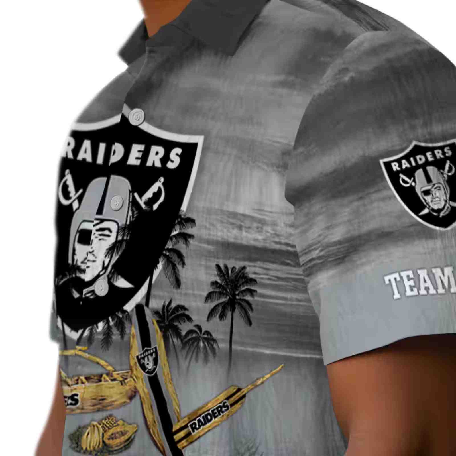 customized las vegas raiders tropical canoe black hawaiian shirt trendy