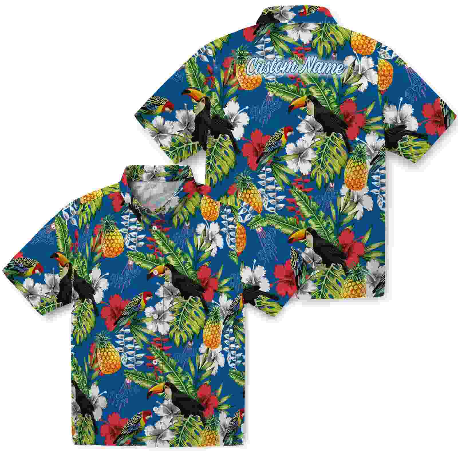 customized los angeles dodgers tropical toucan blue green hawaiian shirt high quality