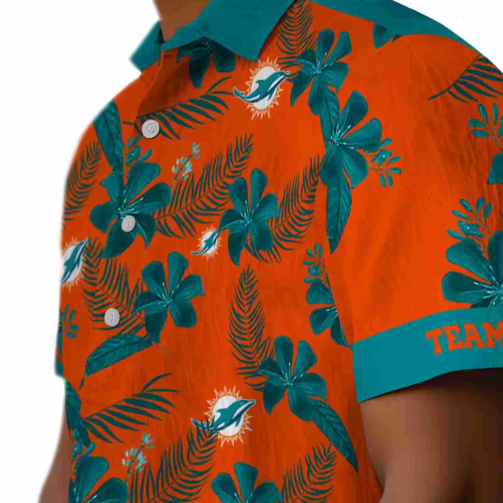 customized miami dolphins botanical print orange hawaiian shirt trendy