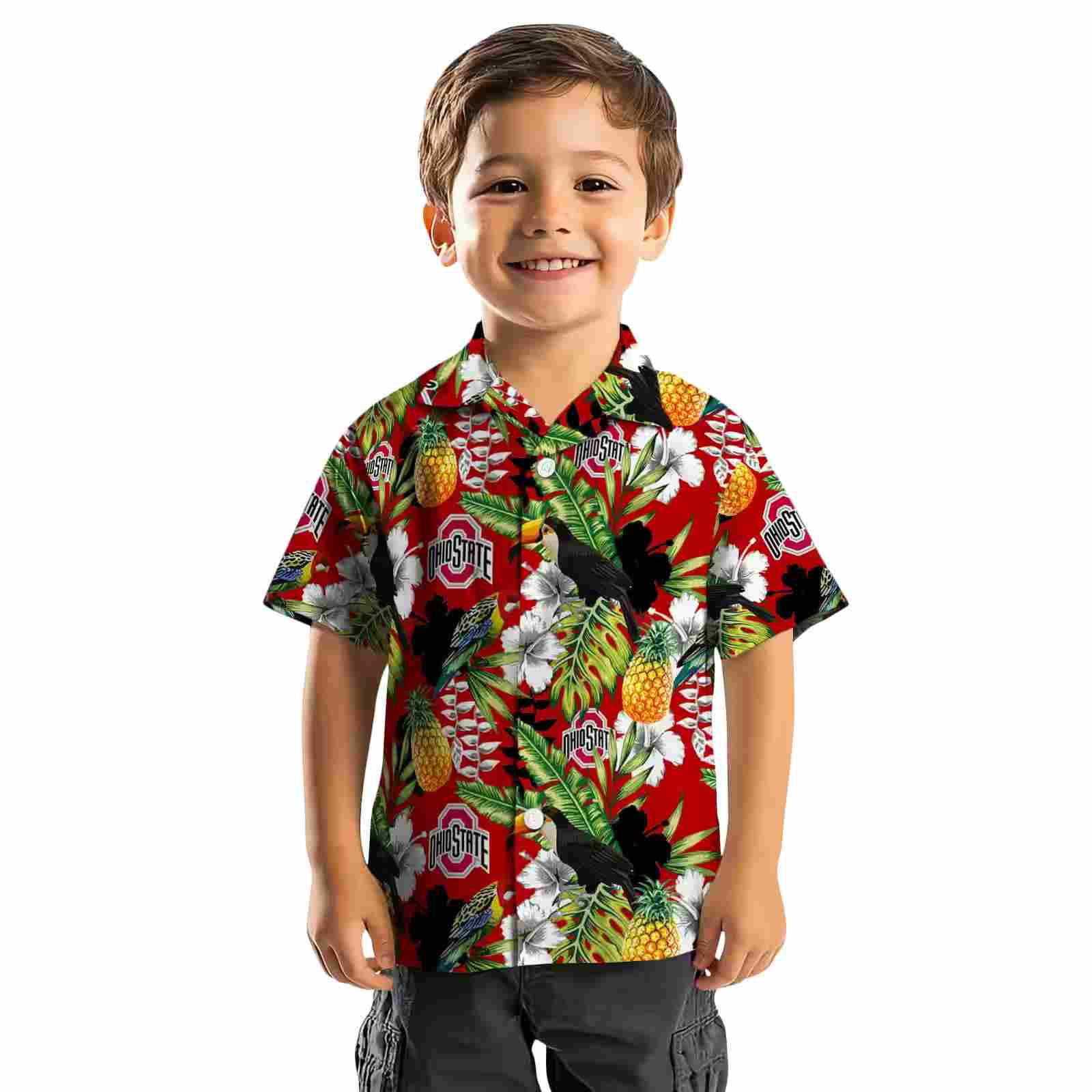 customized ohio state buckeyes tropical toucan scarlet green hawaiian shirt top rated