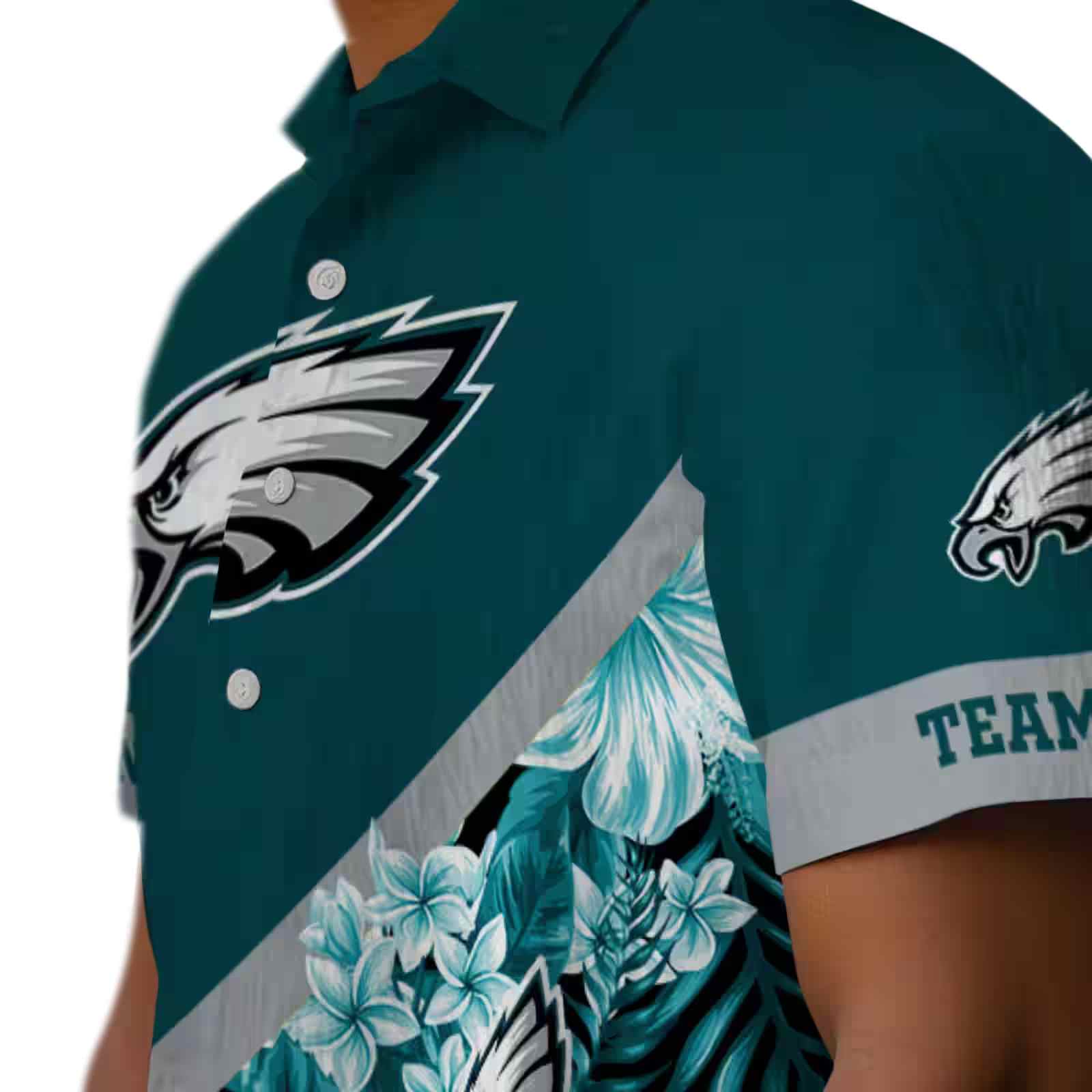 customized philadelphia eagles floral chevron green hawaiian shirt trendy