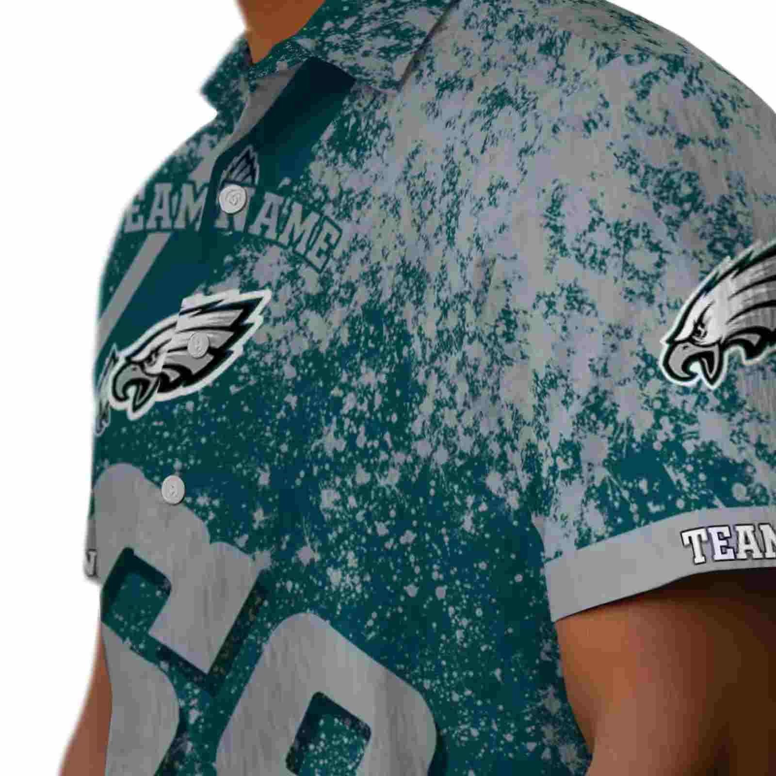 customized philadelphia eagles star stripes green hawaiian shirt trendy