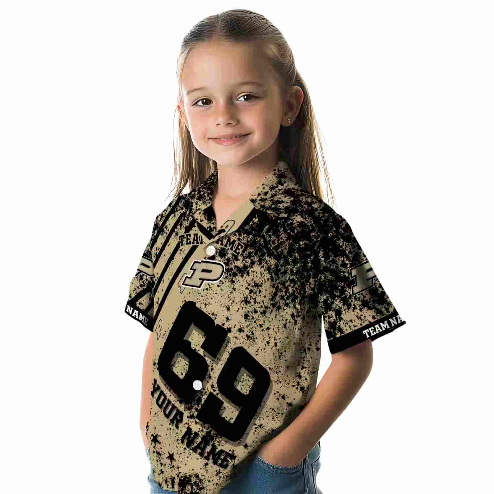 customized purdue boilermakers star stripes gold hawaiian shirt premium grade