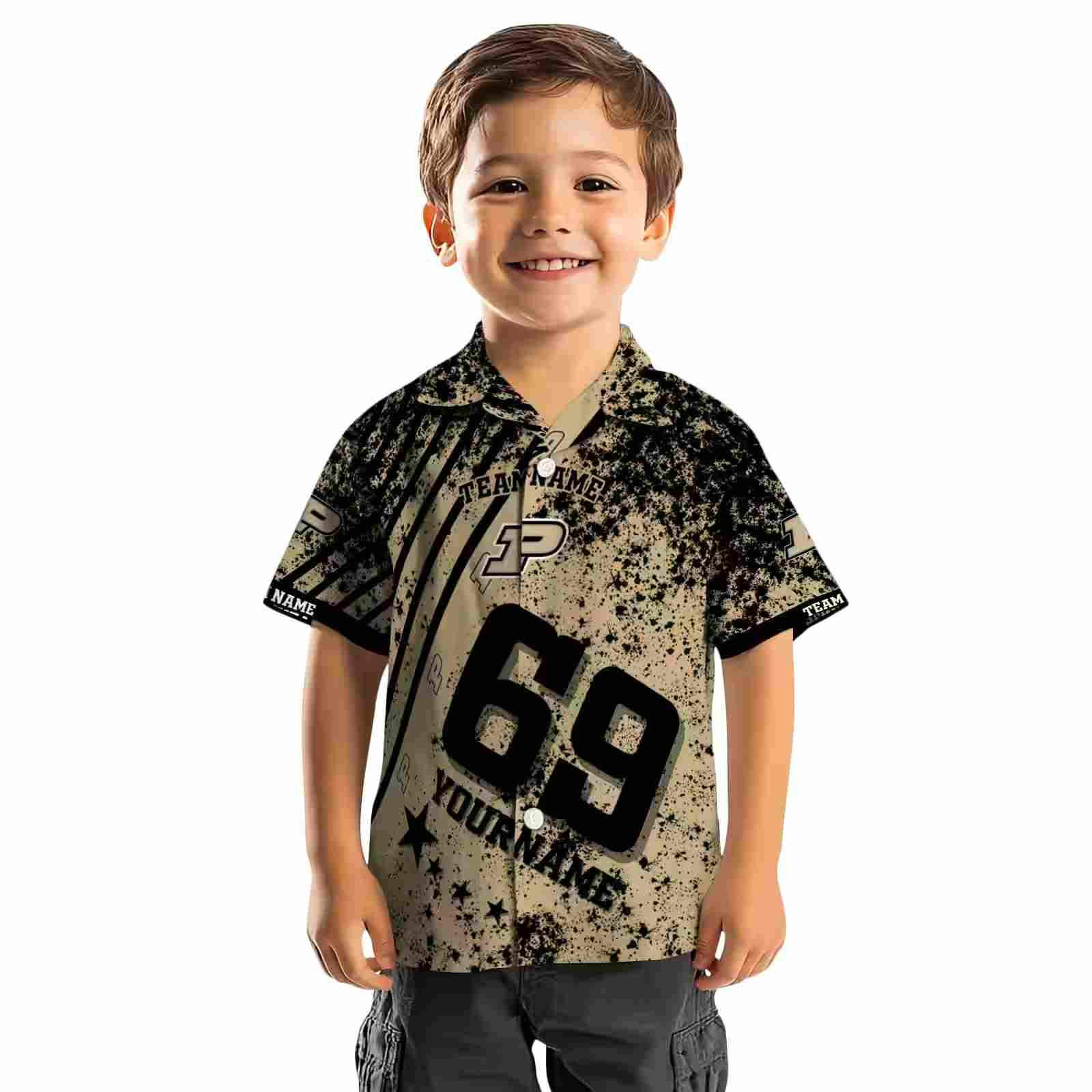 customized purdue boilermakers star stripes gold hawaiian shirt top rated