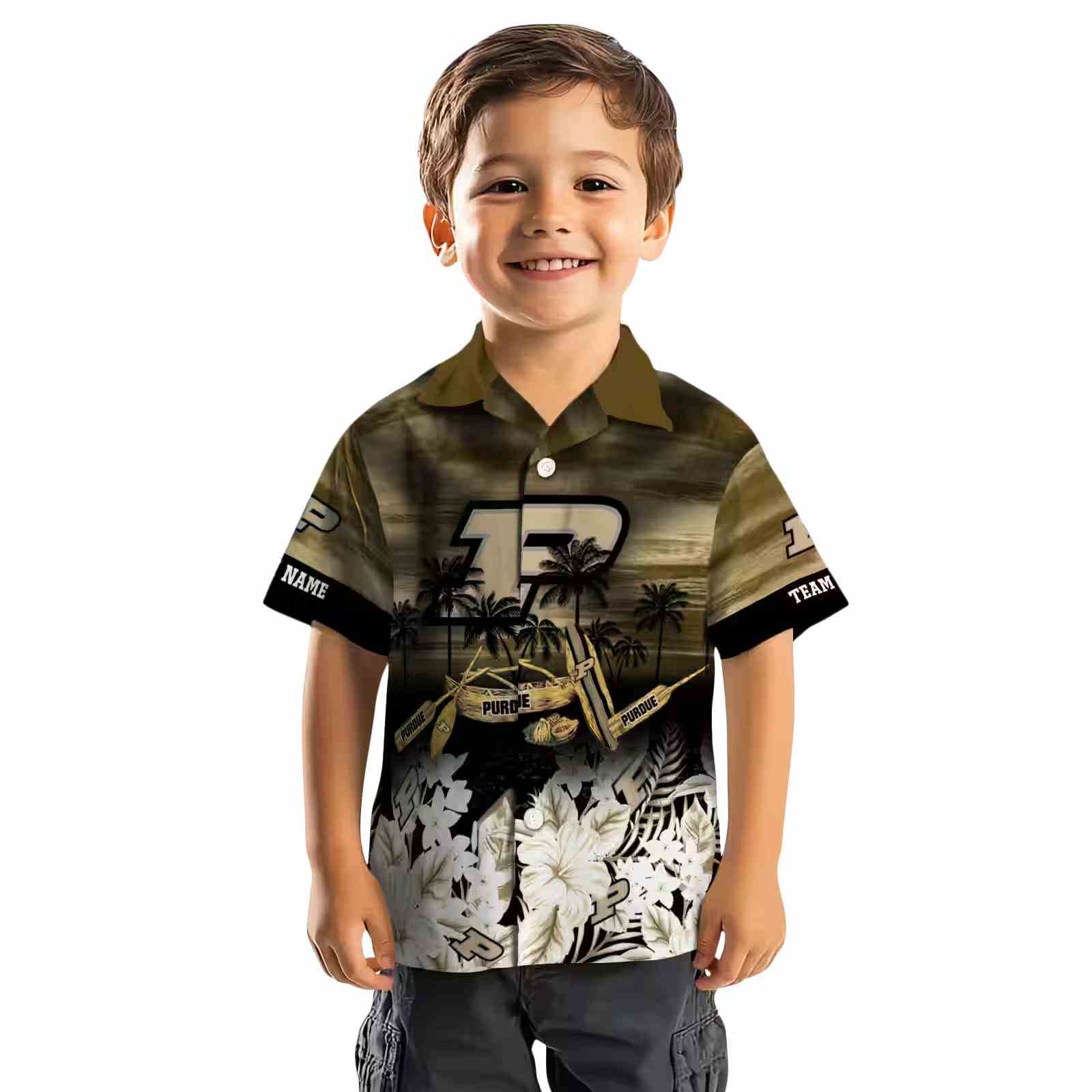 customized purdue boilermakers tropical canoe gold hawaiian shirt top rated