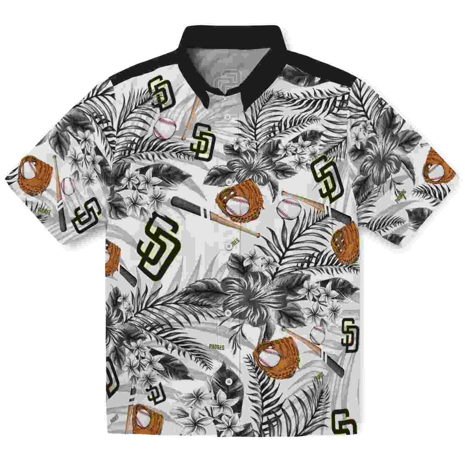 Customized San Diego Padres Floral Baseball Brown White Hawaiian Shirt