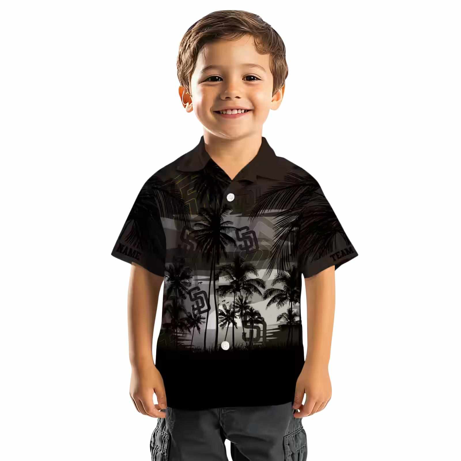 customized san diego padres sunset scene brown black hawaiian shirt top rated