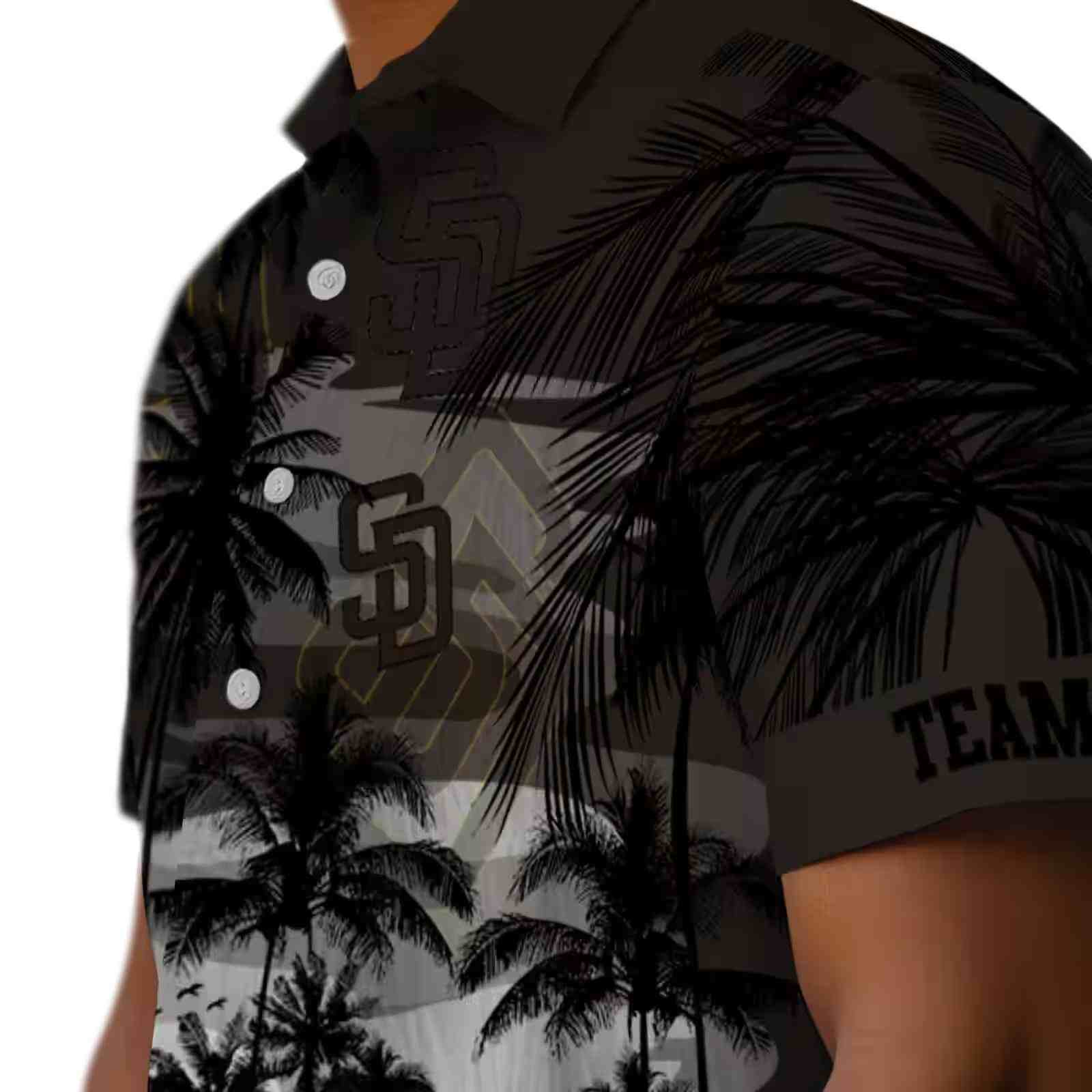 customized san diego padres sunset scene brown black hawaiian shirt trendy