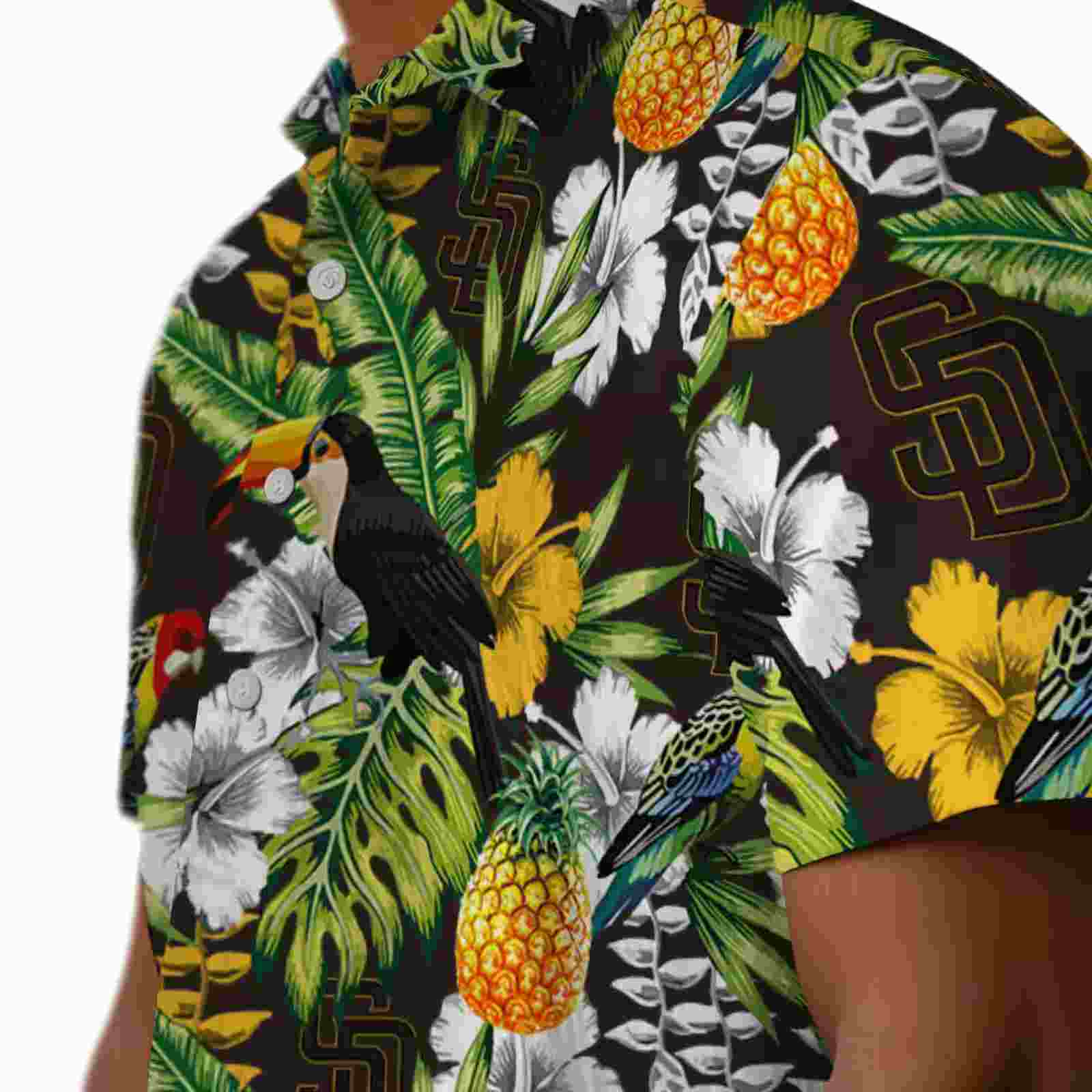 customized san diego padres tropical toucan brown green hawaiian shirt trendy