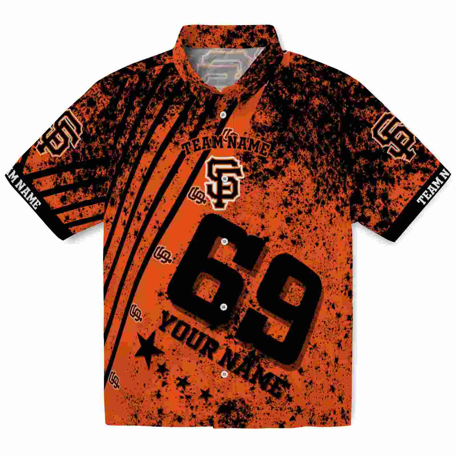 Customized San Francisco Giants Star Stripes Orange Hawaiian Shirt