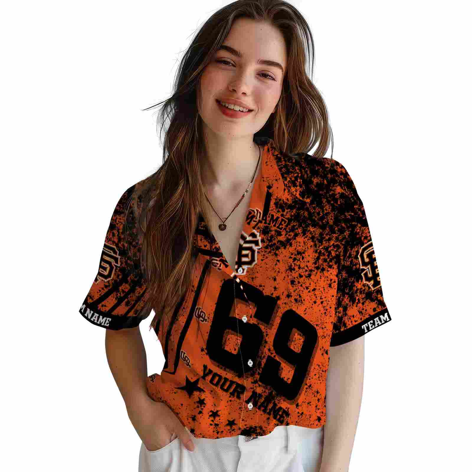 customized san francisco giants star stripes orange hawaiian shirt latest model