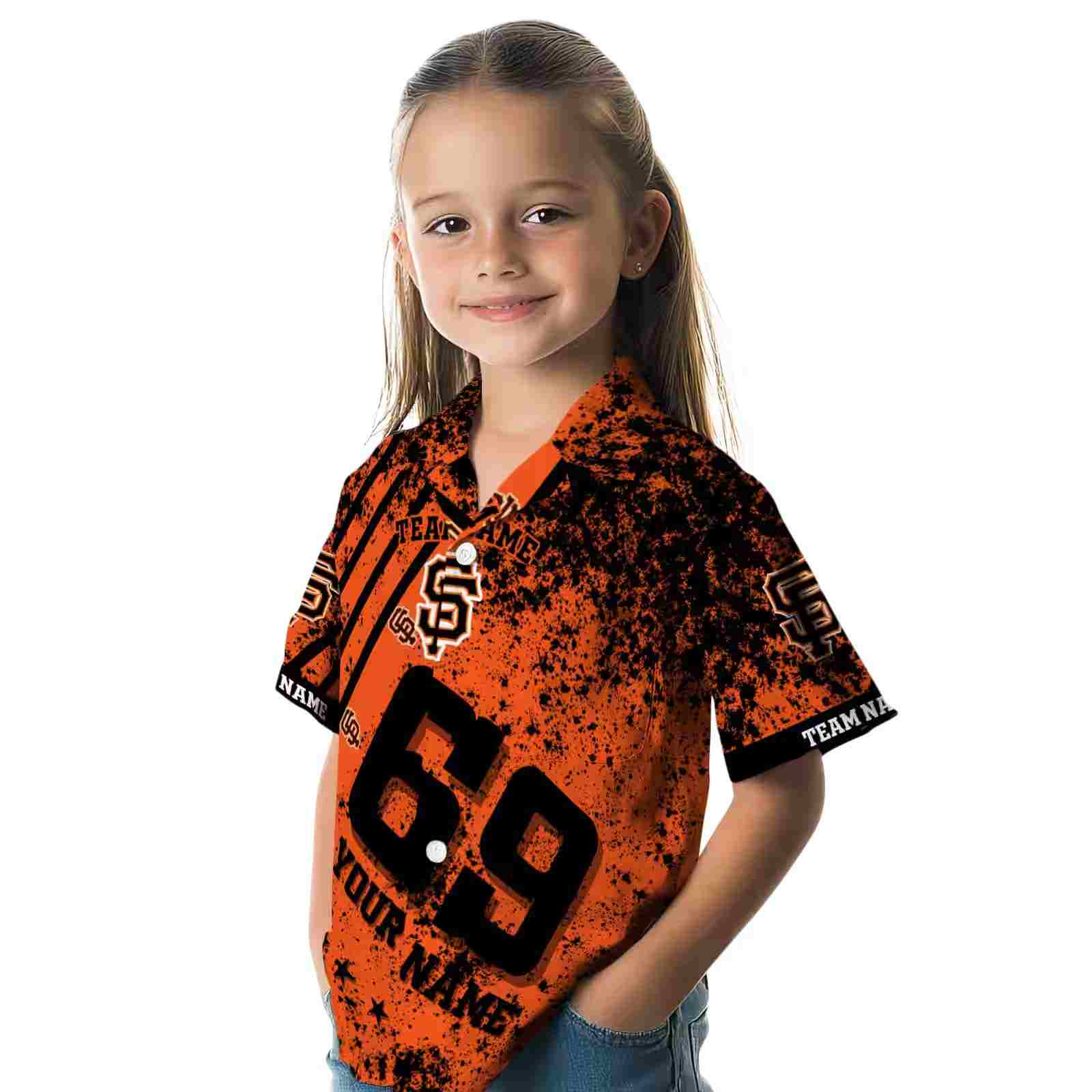 customized san francisco giants star stripes orange hawaiian shirt premium grade