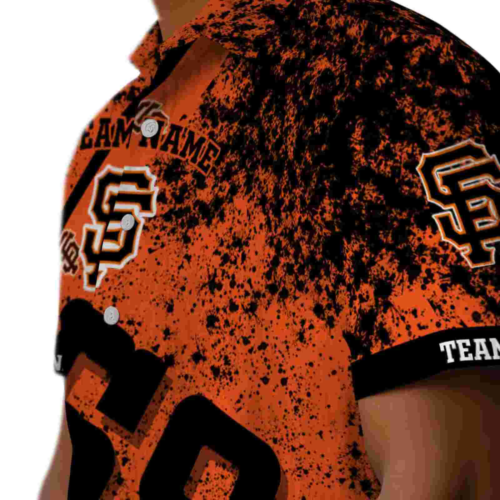 customized san francisco giants star stripes orange hawaiian shirt trendy