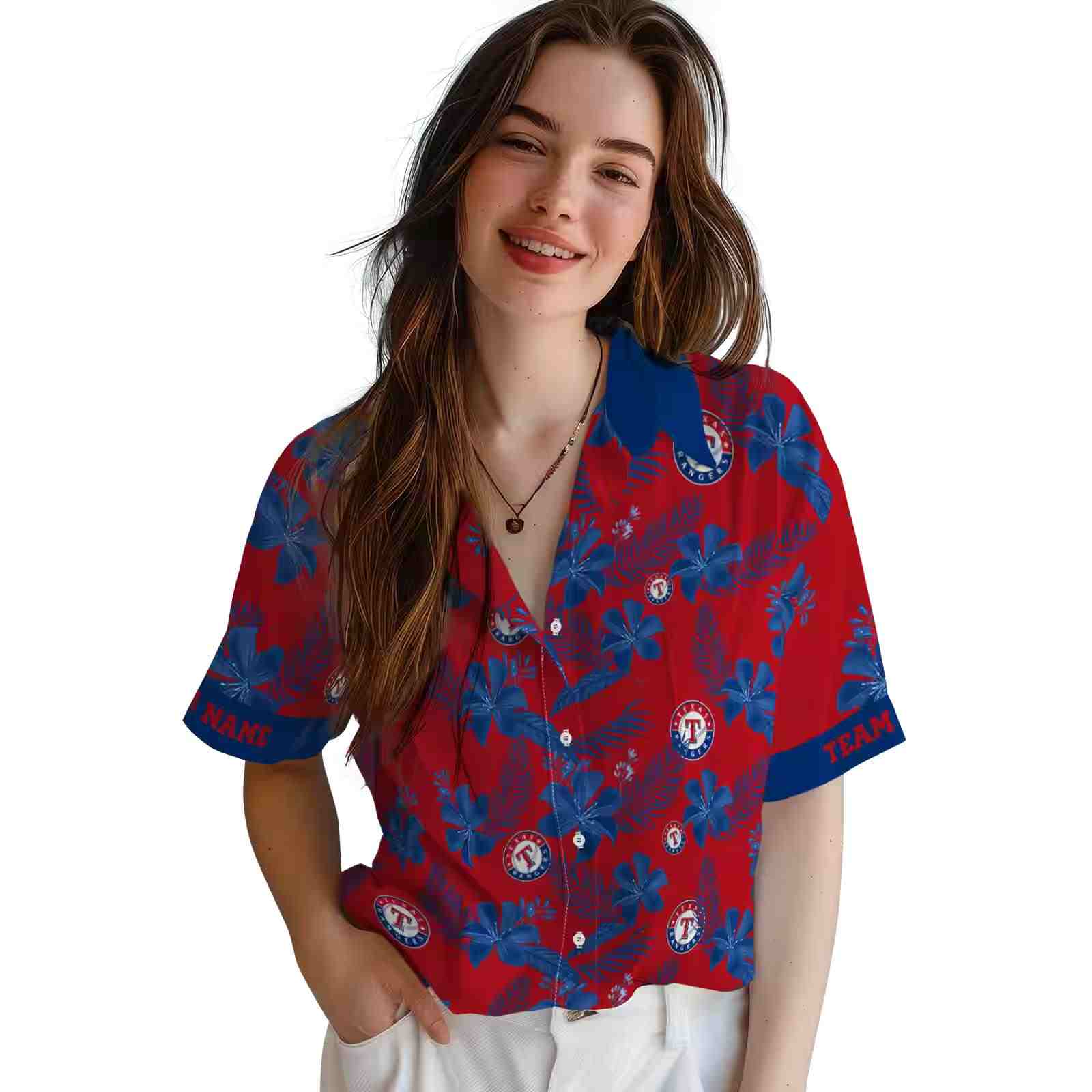 customized texas rangers botanical print red hawaiian shirt latest model