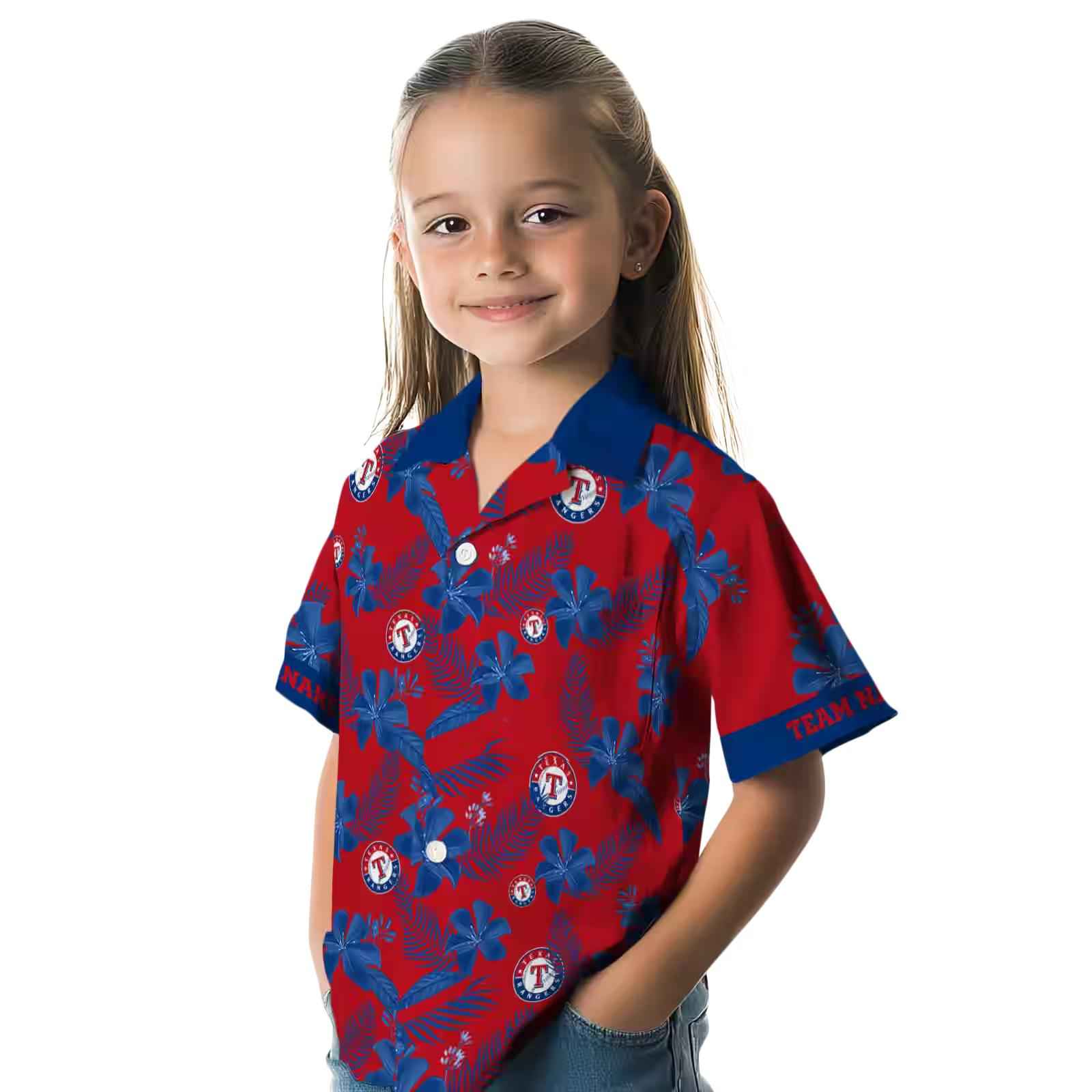 customized texas rangers botanical print red hawaiian shirt premium grade