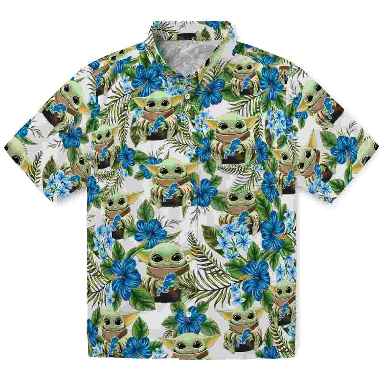 Detroit Lions Tropical Yoda Green Hawaiian Shirt